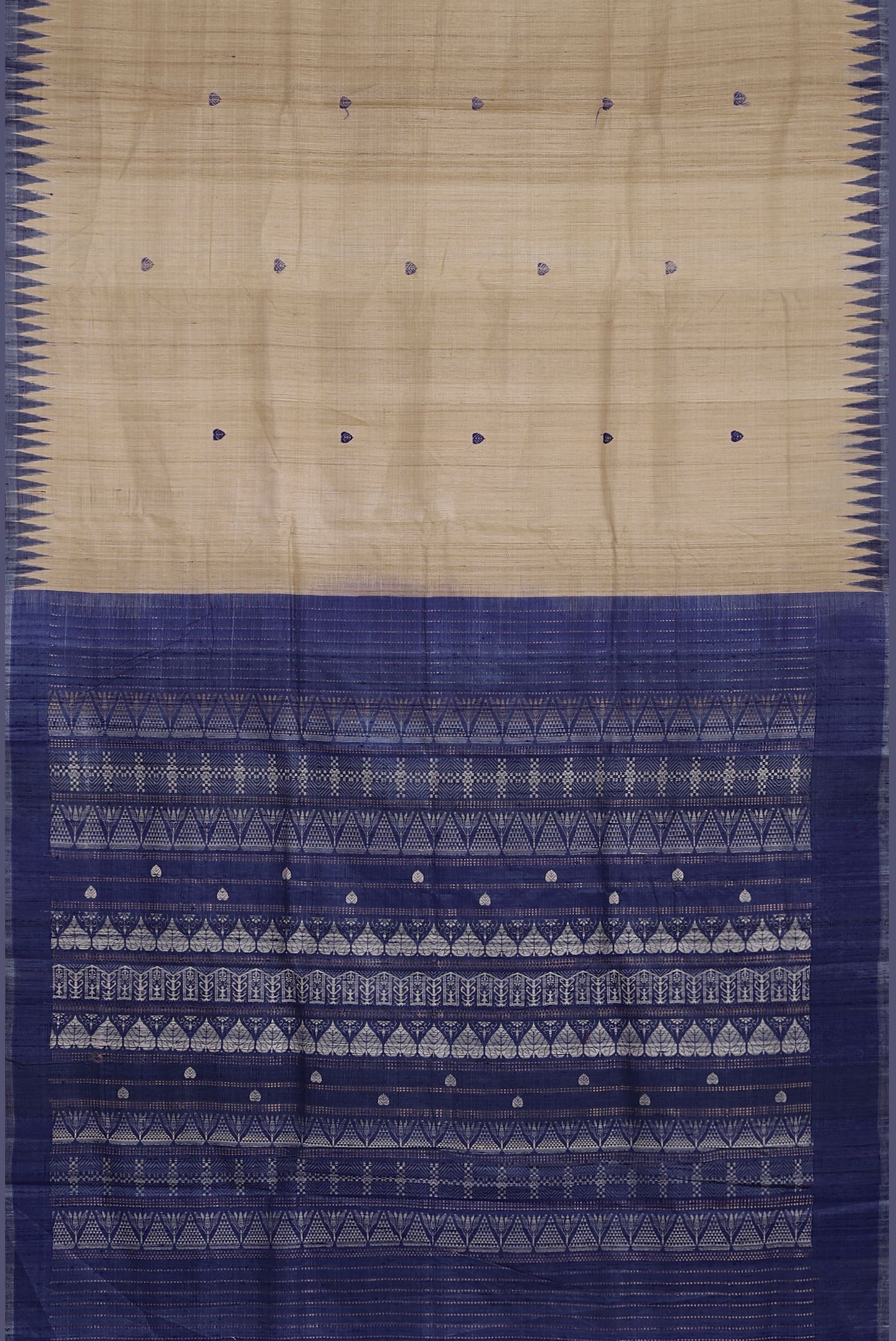 Beige Bhagalpuri Tussar Silk Saree