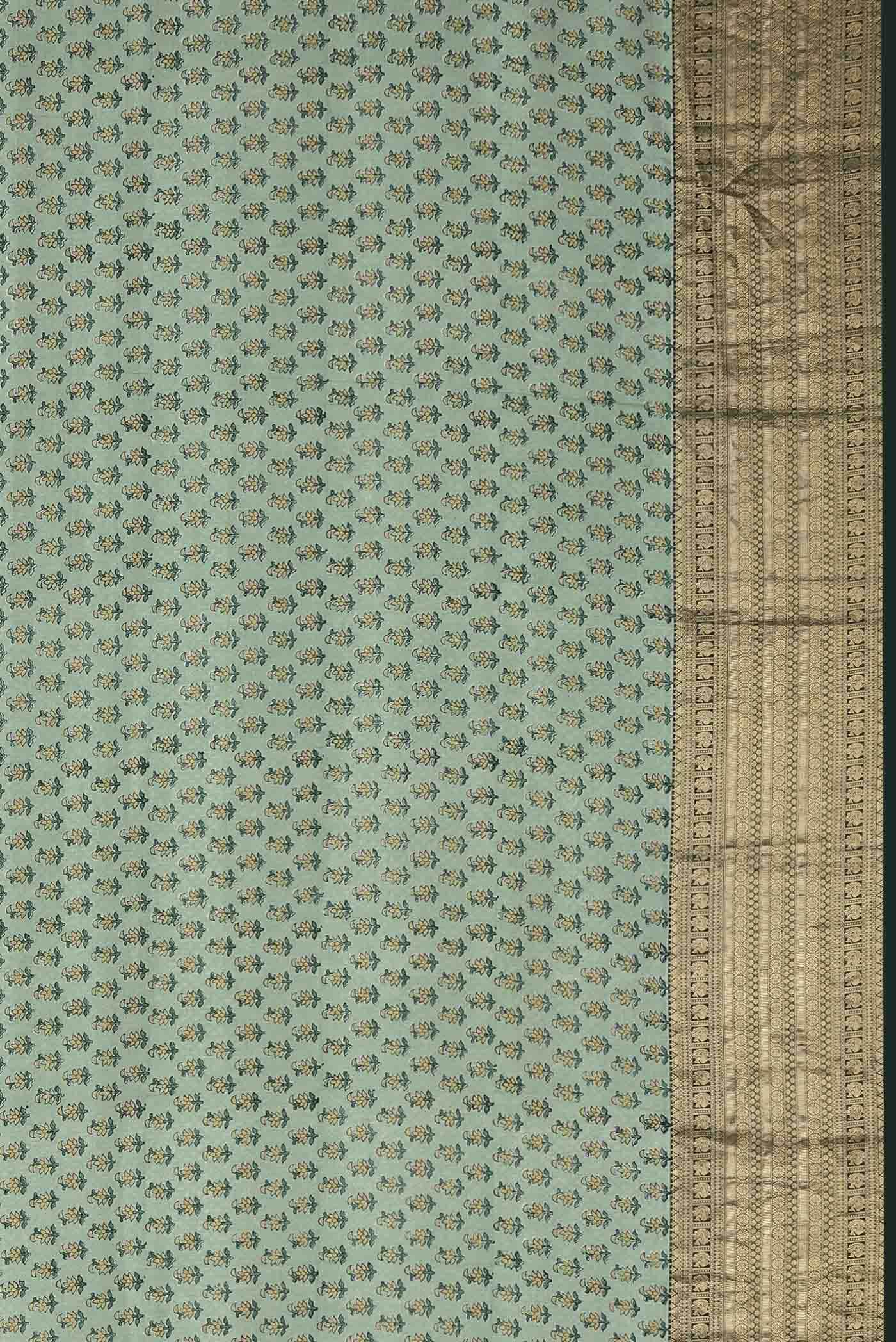 Green Crepe Saree