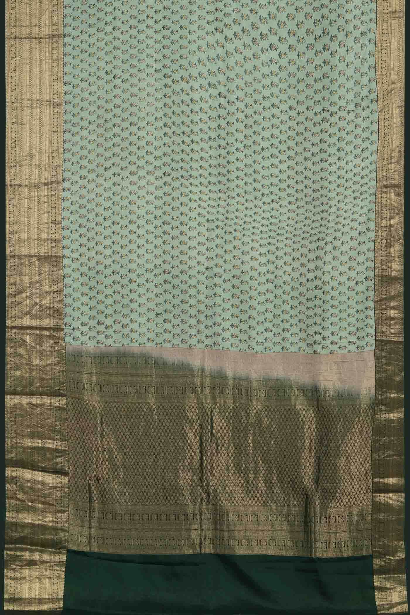 Green Crepe Saree