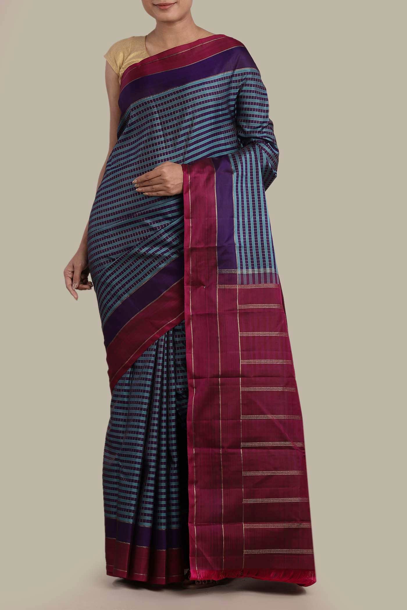 Blue Kanchipuram Silk Saree