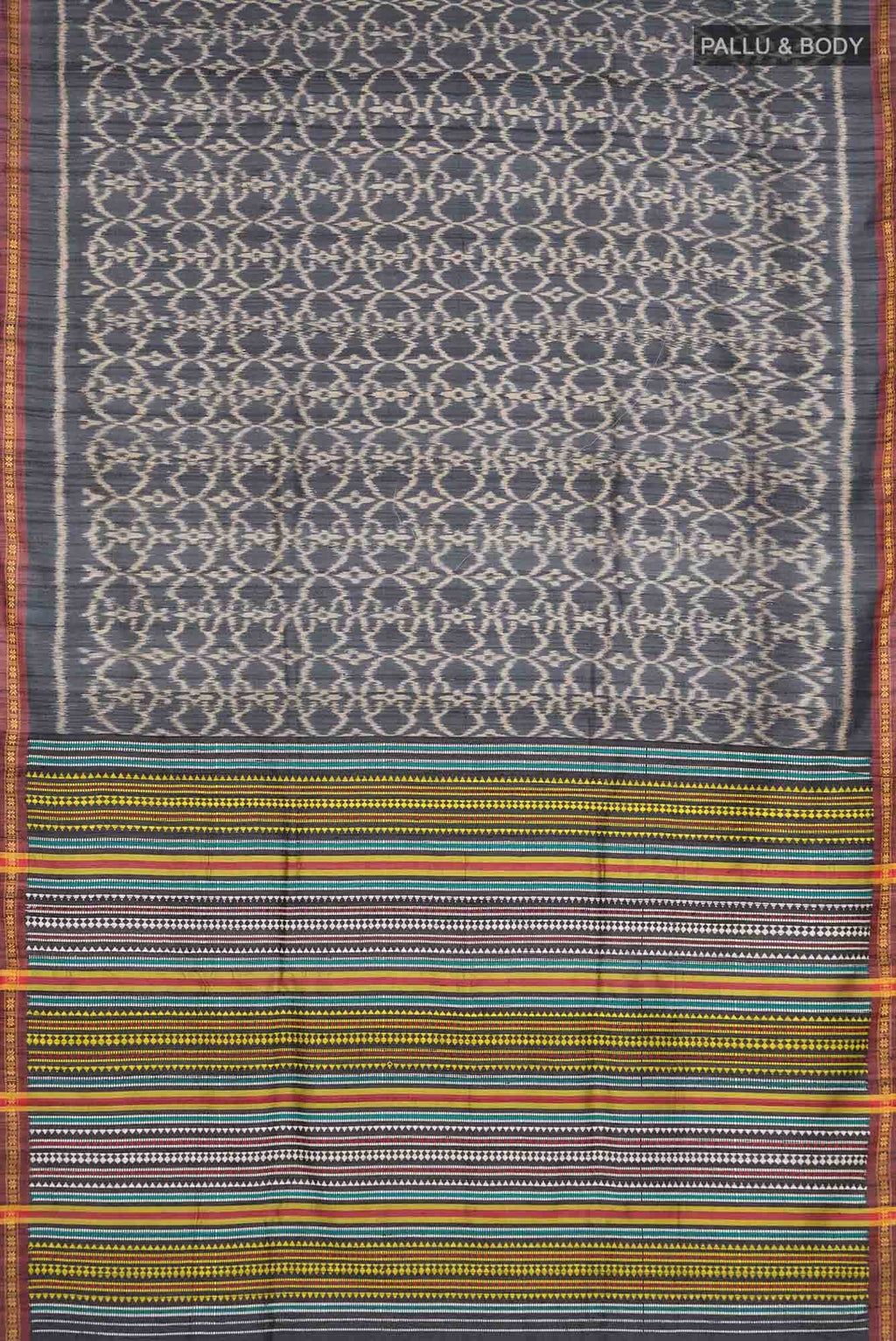 Davys Grey Tussar Silk Saree