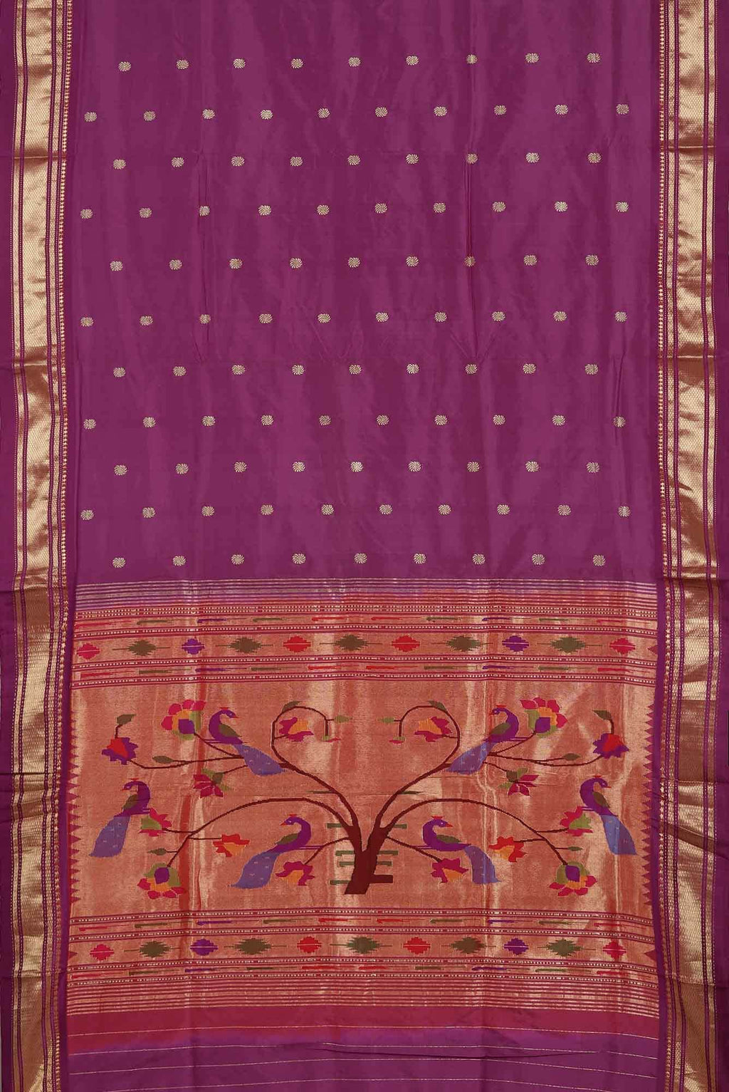 Lavender Paithani Silk Saree