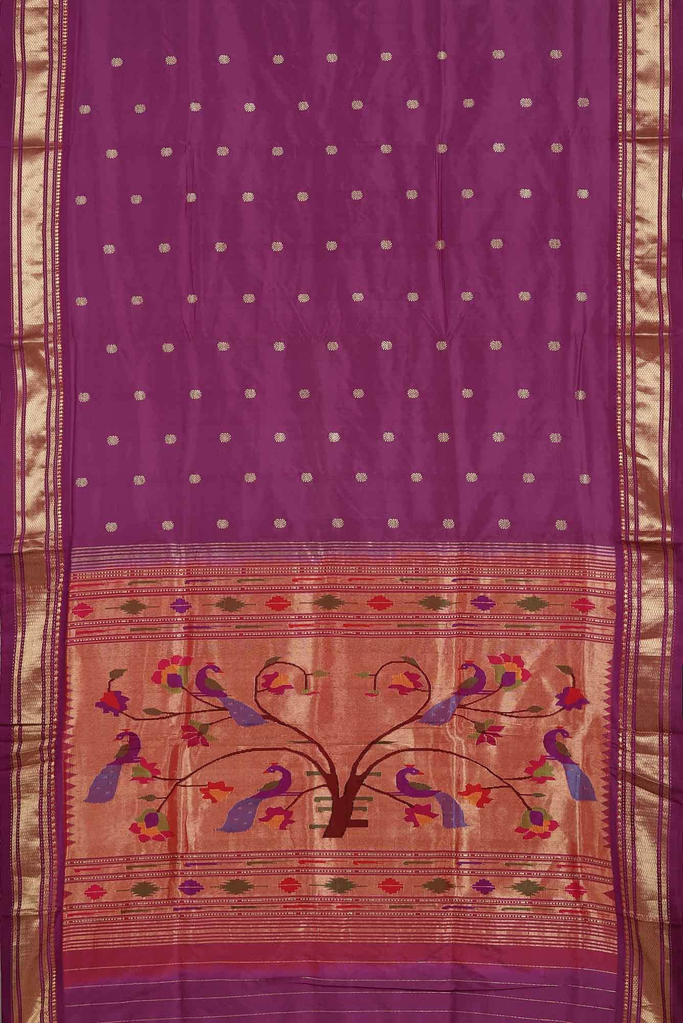 Lavender Paithani Silk Saree