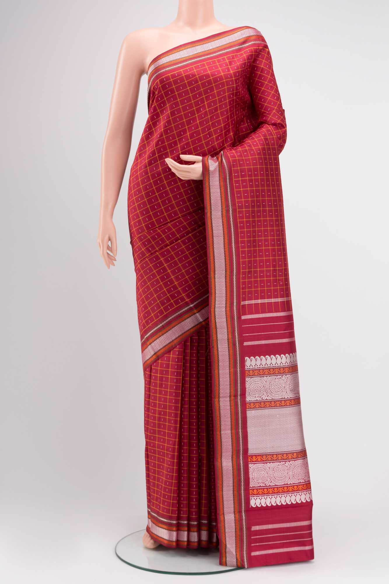 Maroon Kanchipuram Silk Saree