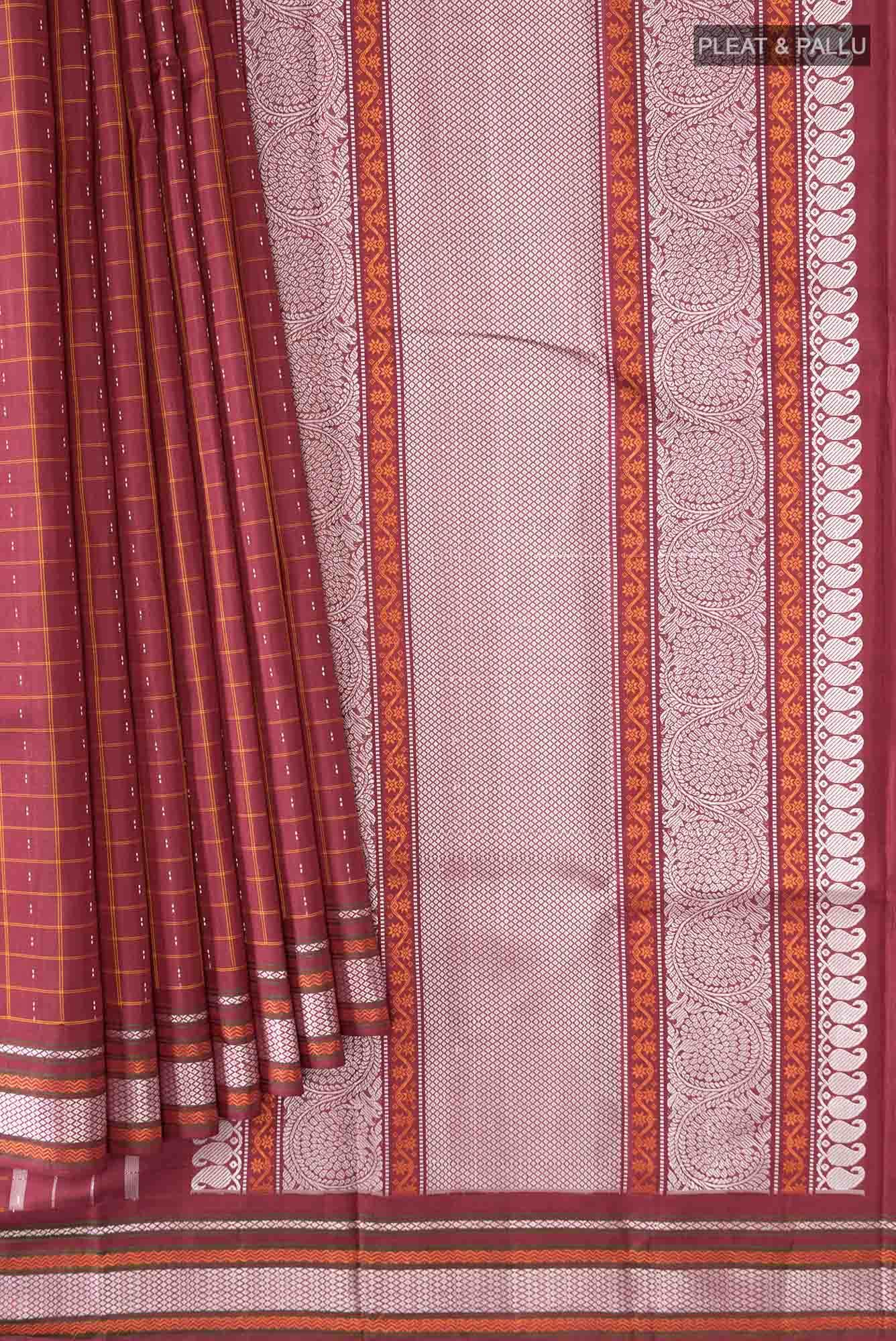 Maroon Kanchipuram Silk Saree