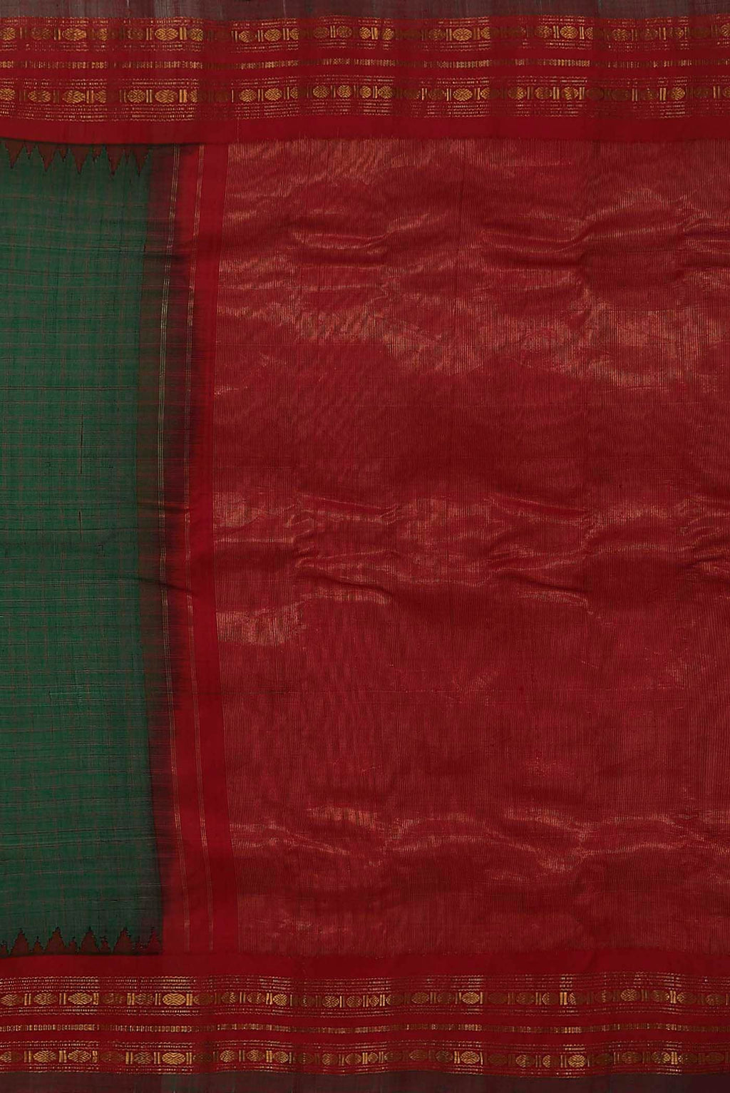 Green Gadwal Silk Cotton Saree