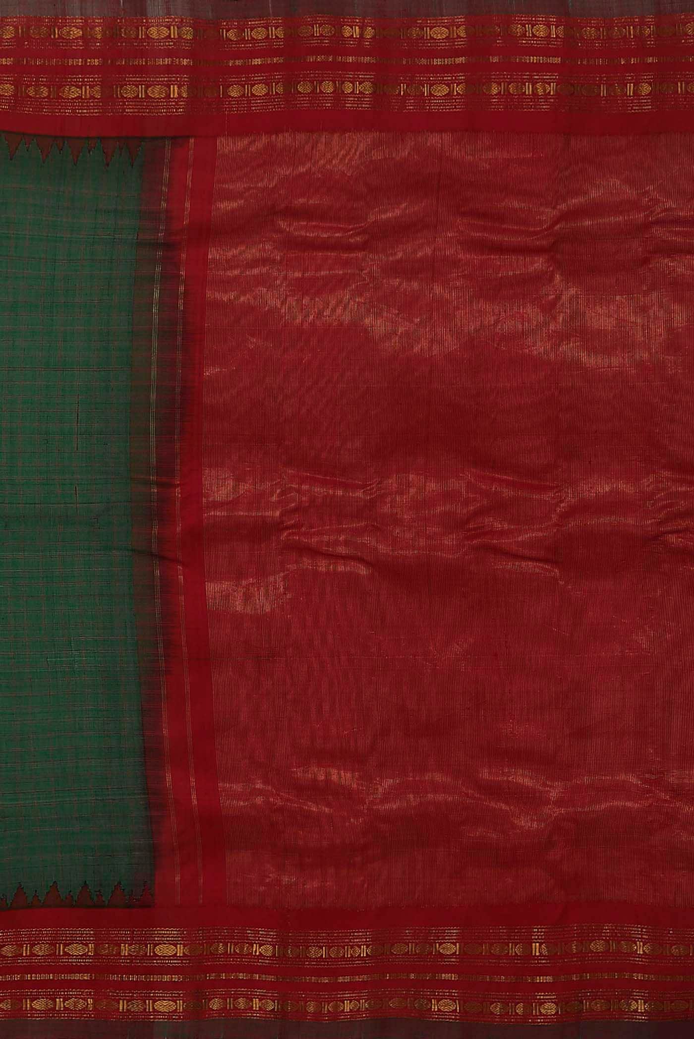 Green Gadwal Silk Cotton Saree