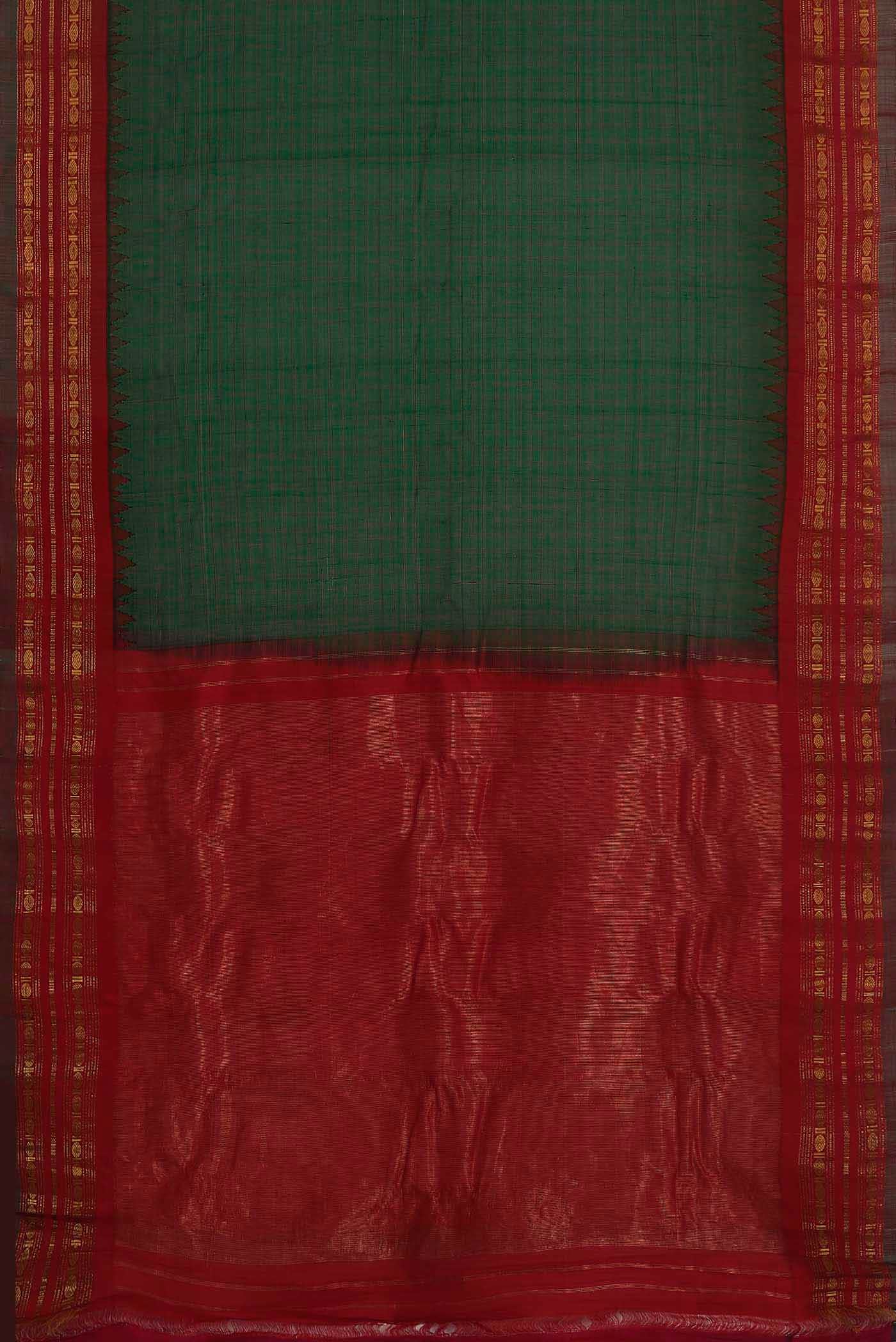 Green Gadwal Silk Cotton Saree