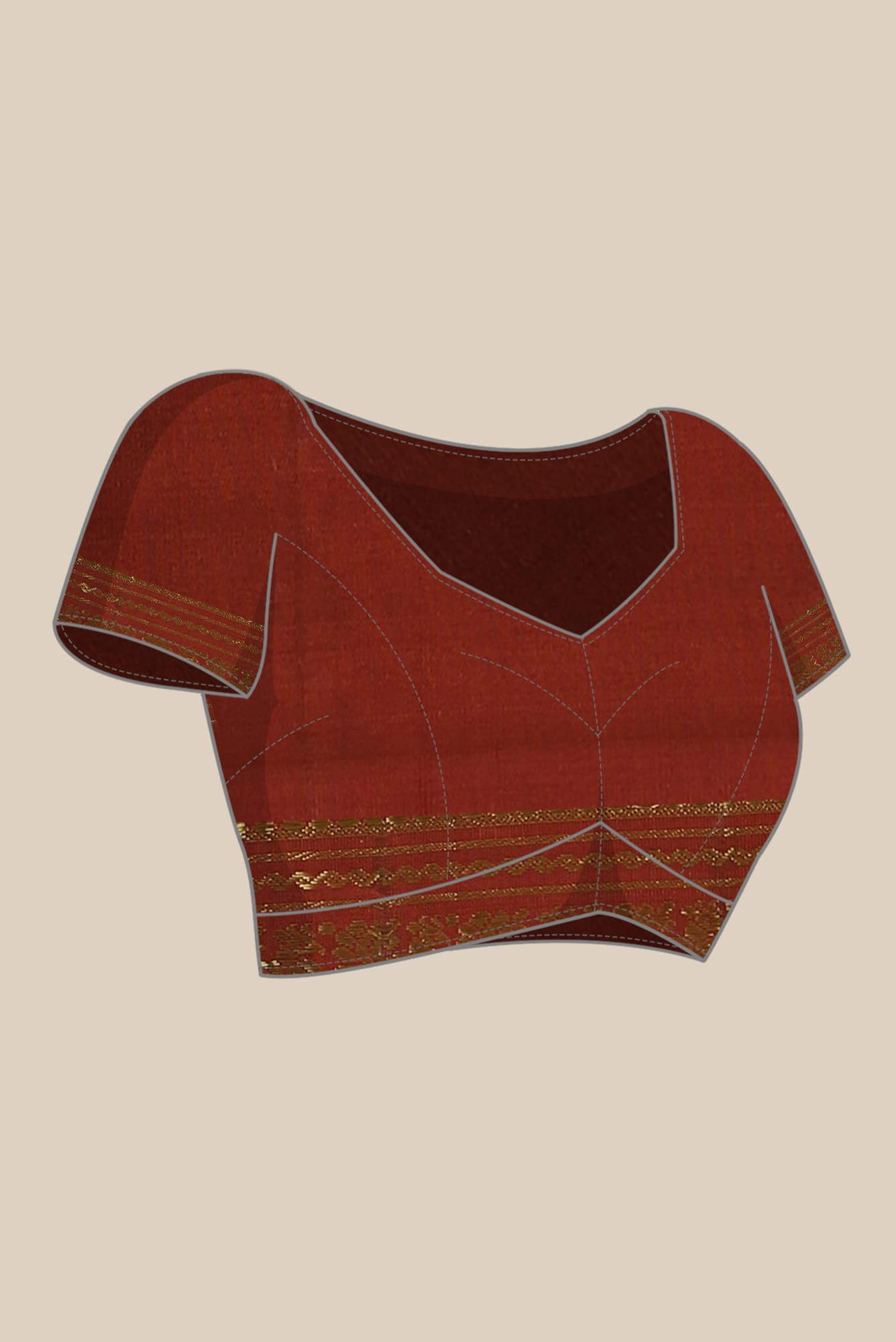 Beige Kanchipuram Silk Saree