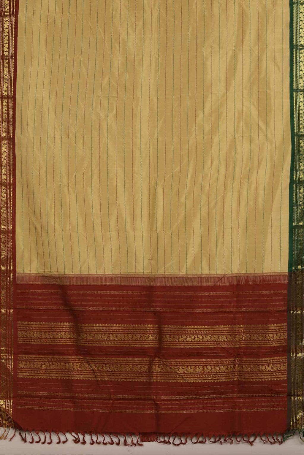 Beige Kanchipuram Silk Saree