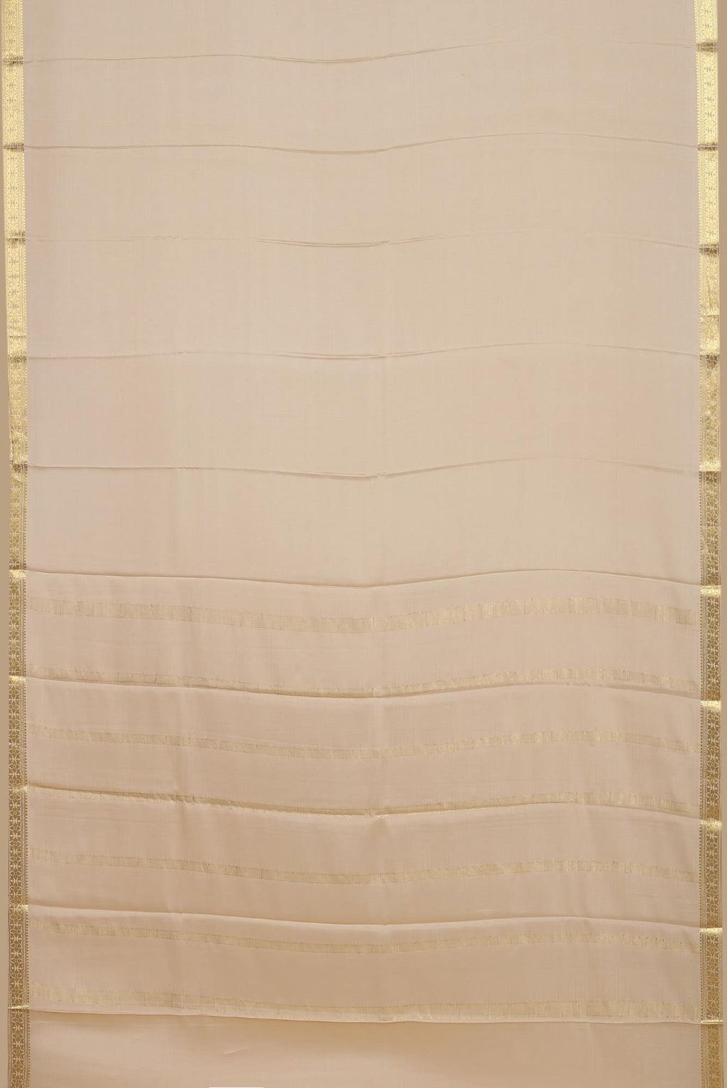 Beige Mysore Crepe Saree