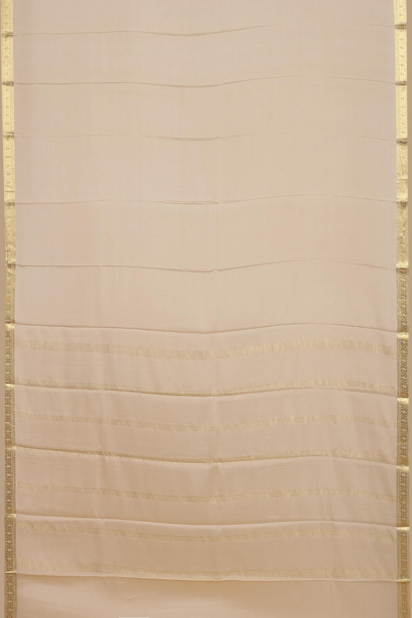 Beige Mysore Crepe Saree
