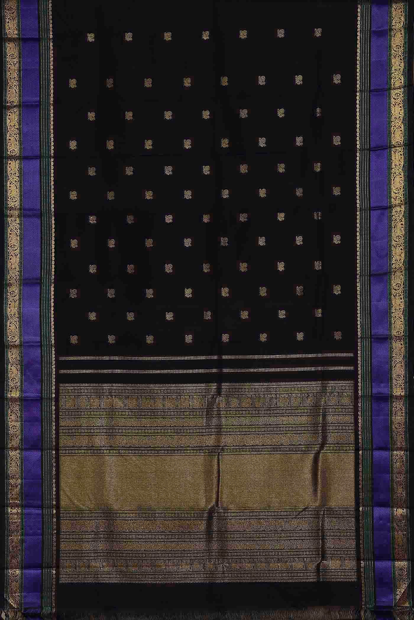 Black Kanchipuram Silk Saree