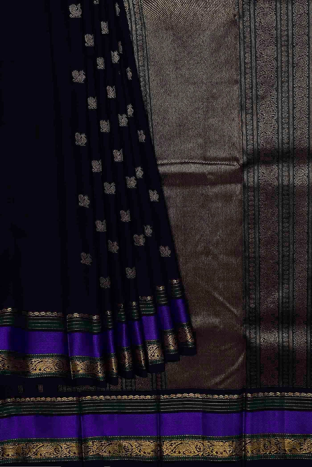 Black Kanchipuram Silk Saree