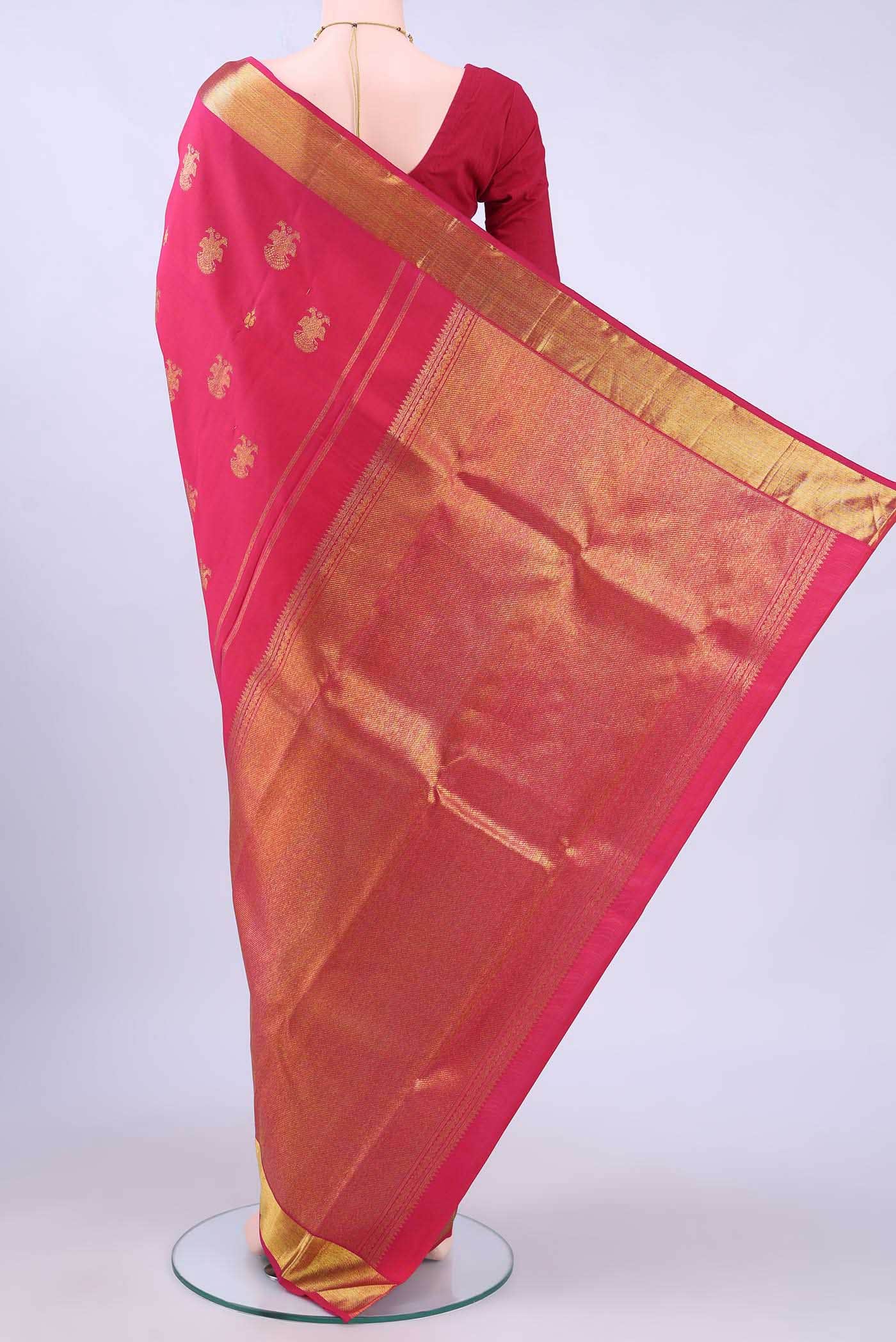 Dark Pink Kanchipuram Silk Saree