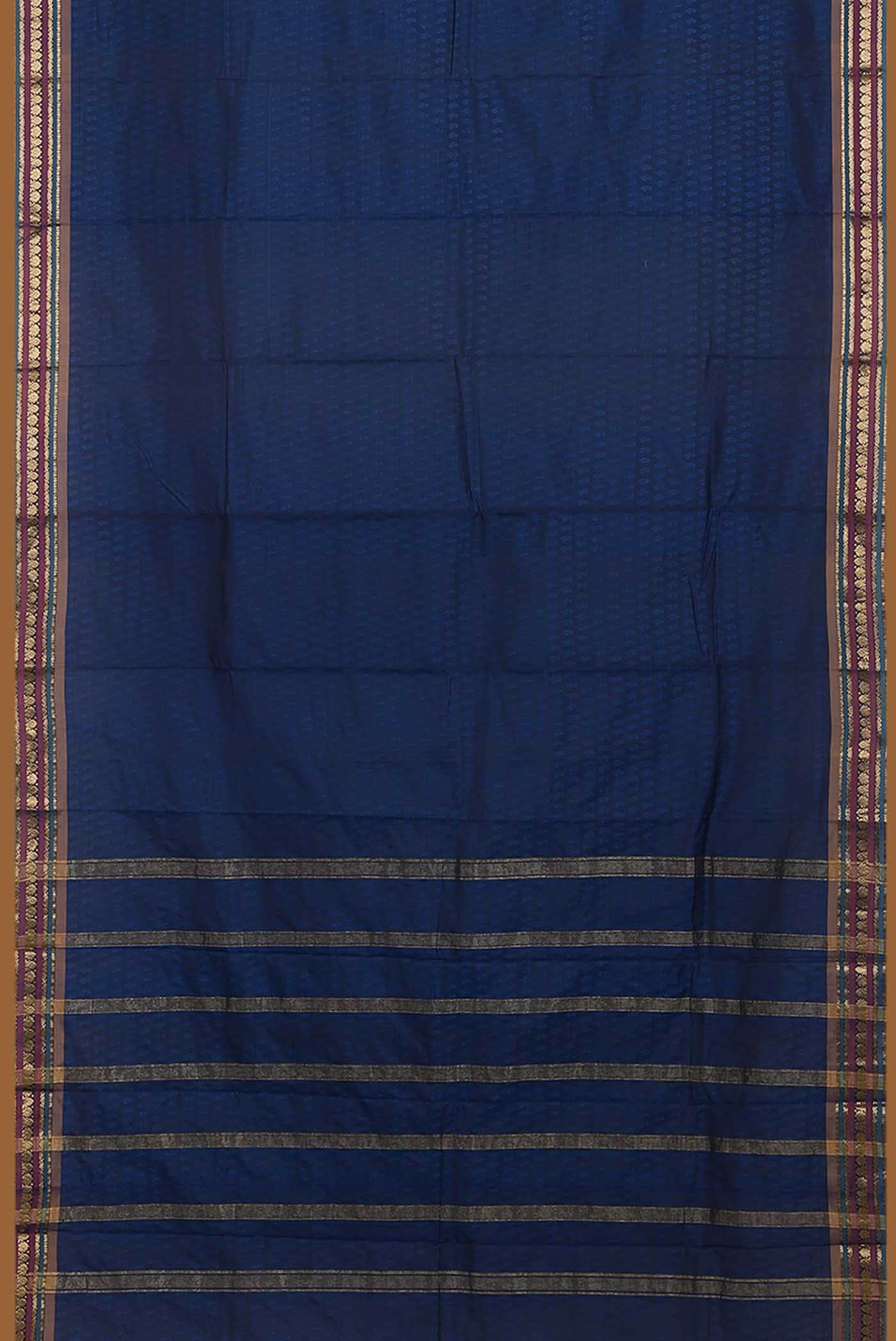 Blue Blended Bangalore Silk Saree