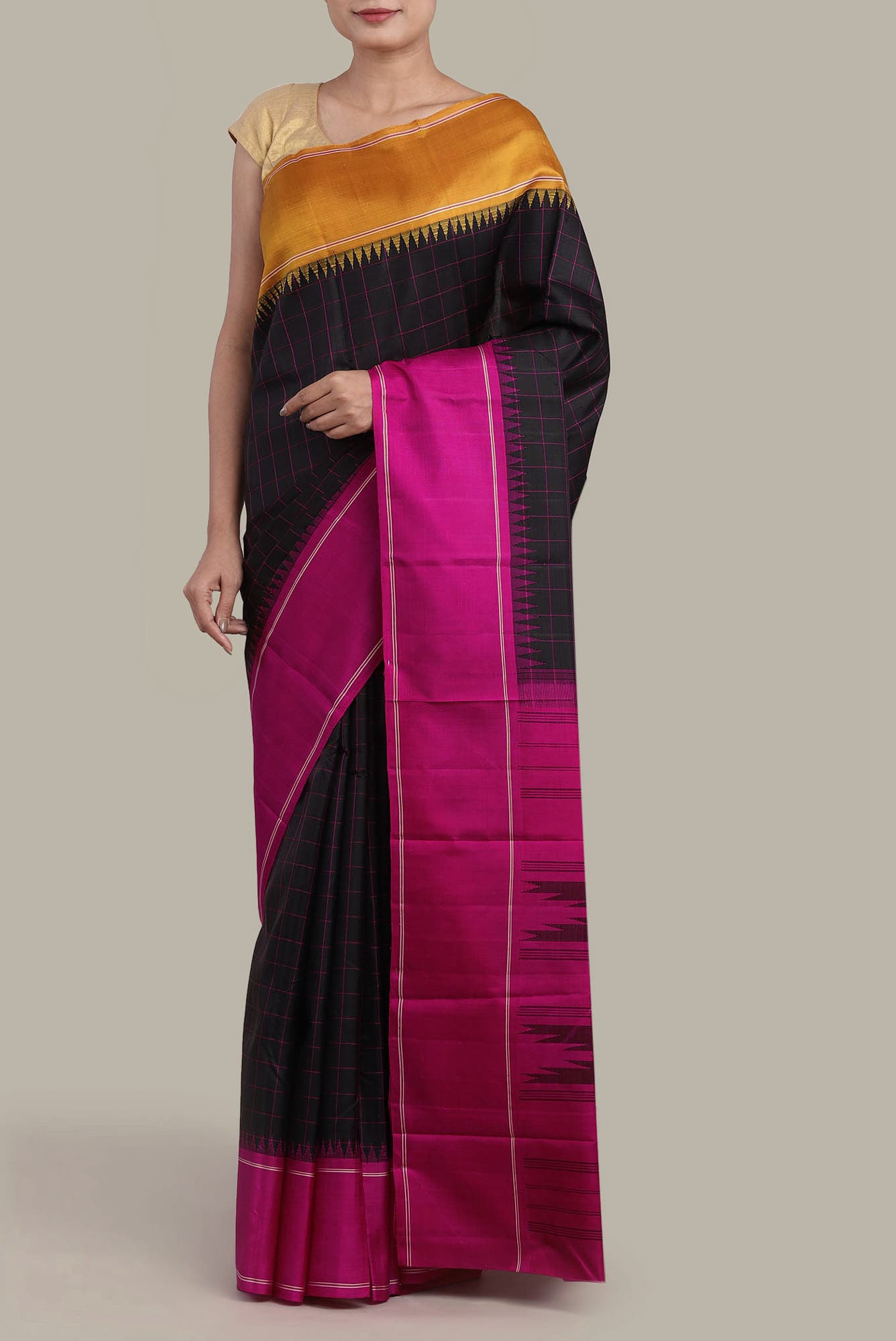 Black Kanchipuram Silk Saree