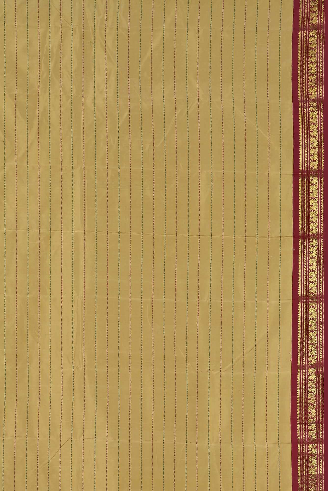 Beige Kanchipuram Silk Saree