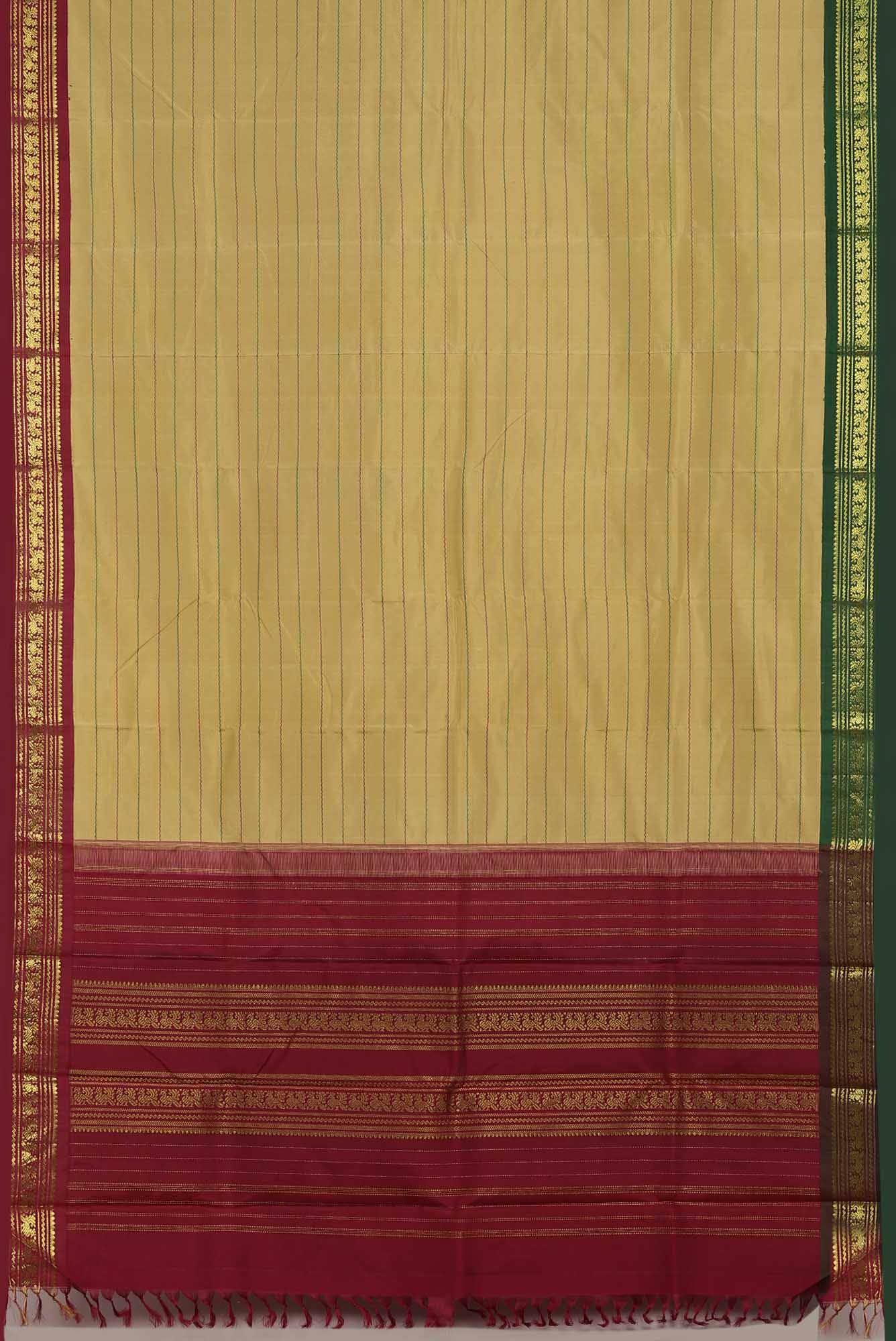 Beige Kanchipuram Silk Saree