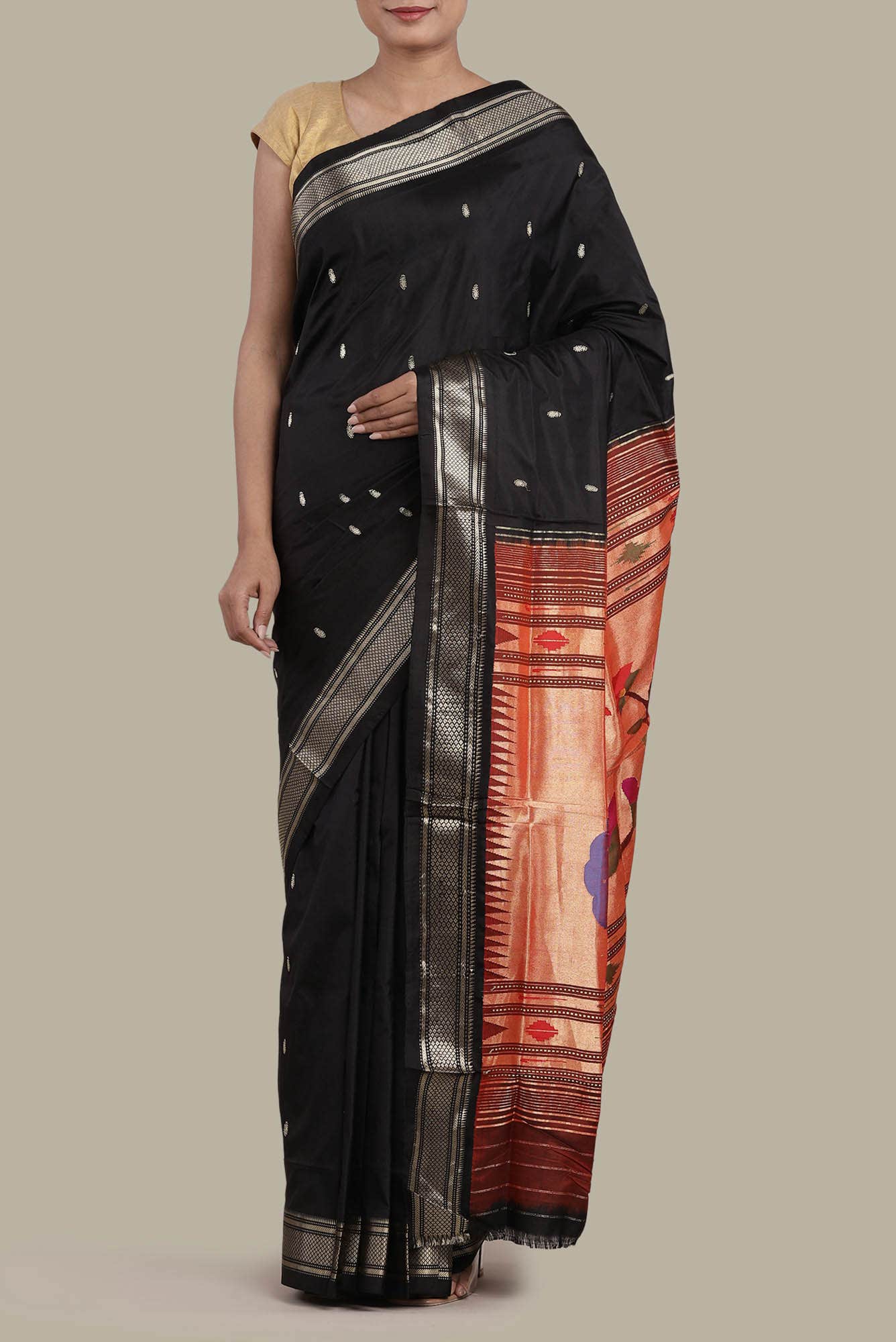 Black Paithani Silk Saree