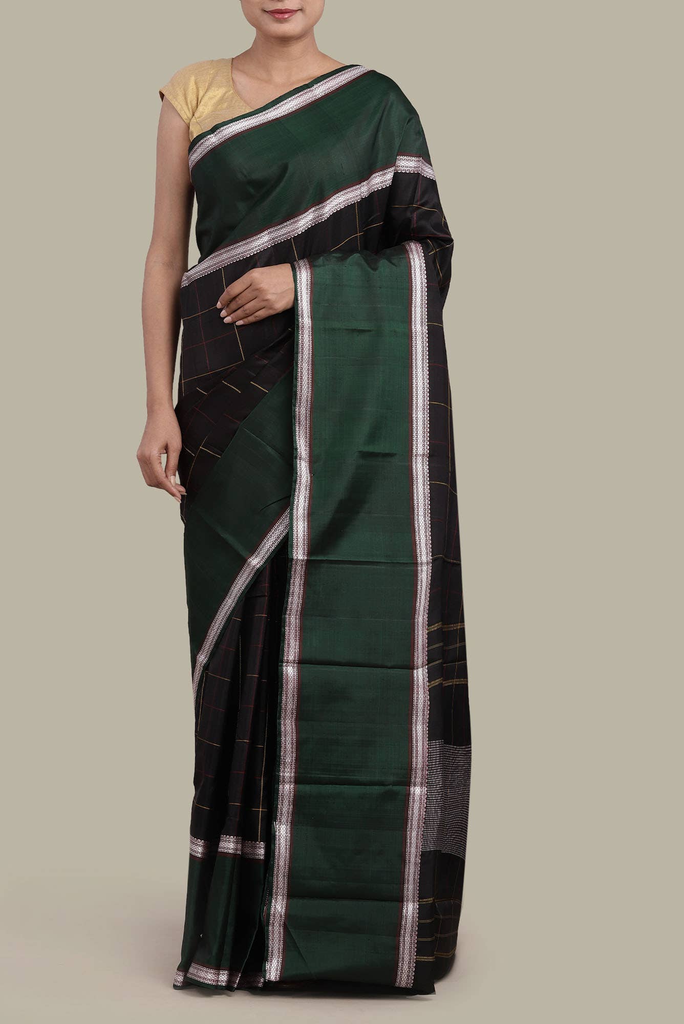 Black Kanchipuram Silk Saree