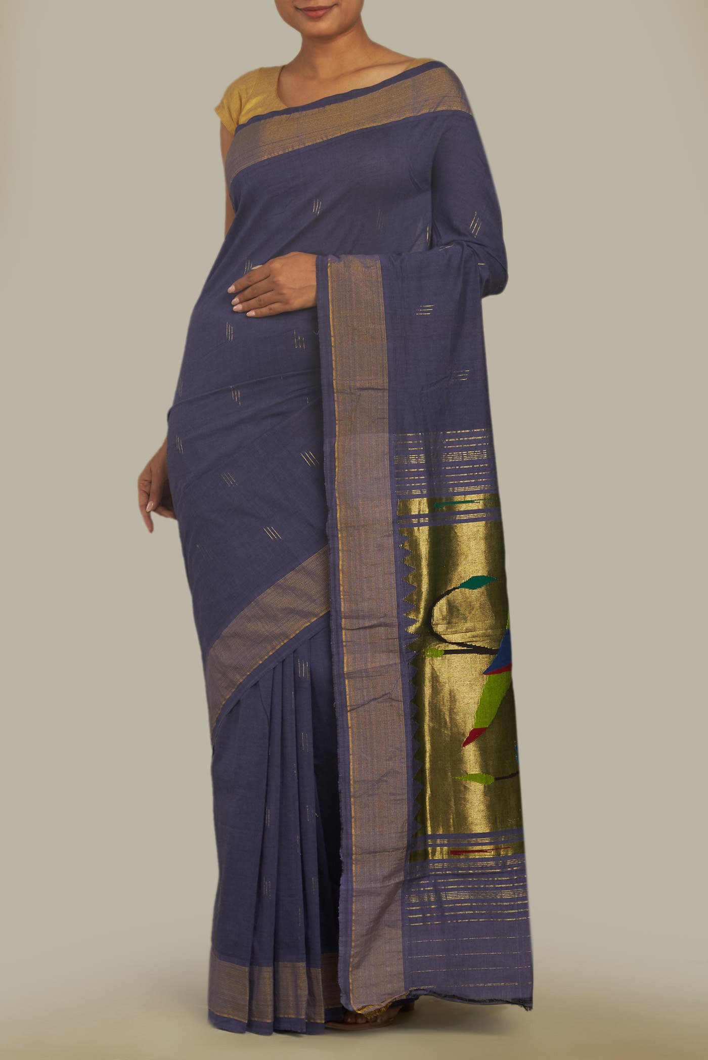 Blue Paithani Cotton Saree