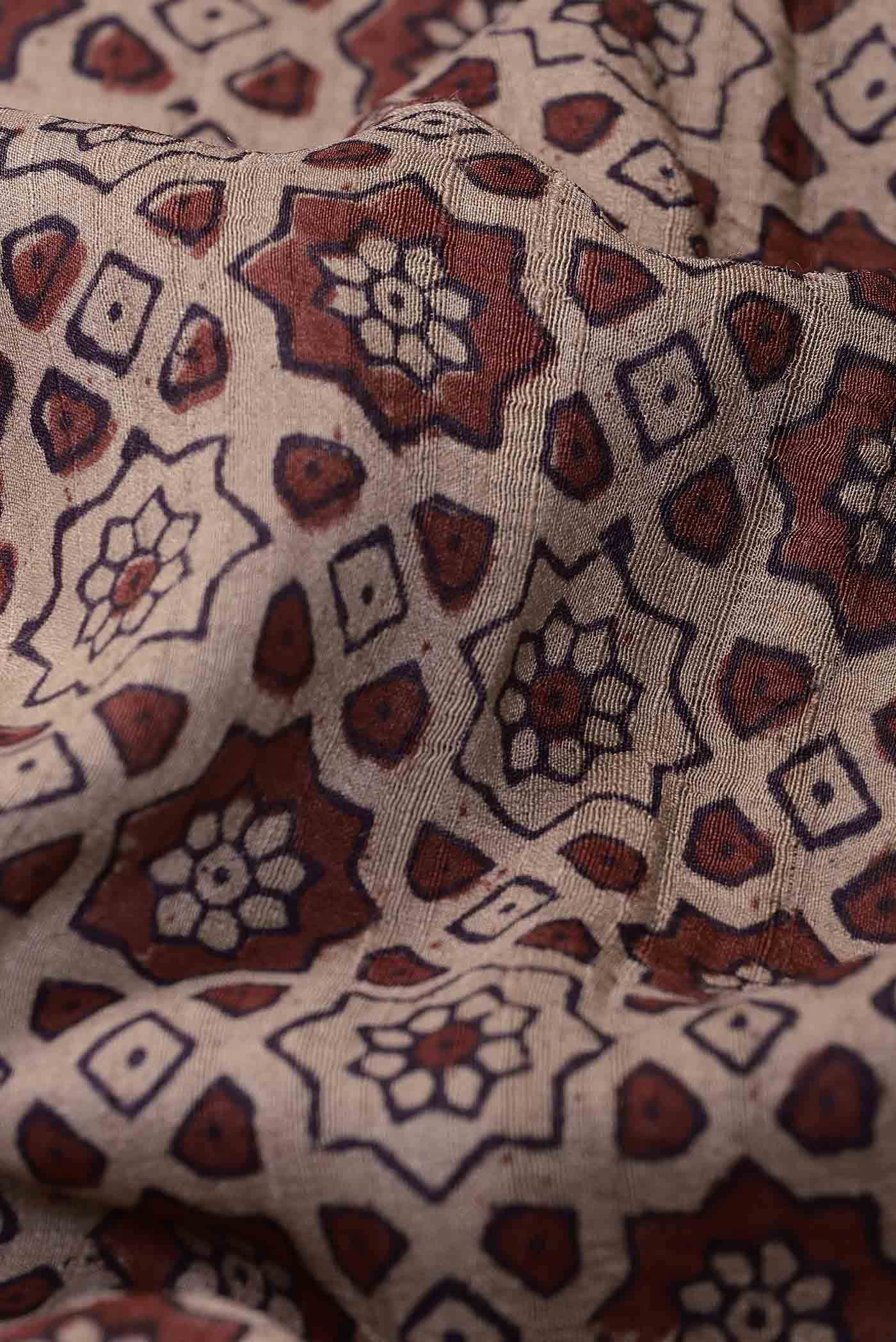 Beige Bhagalpuri Tussar Silk Saree