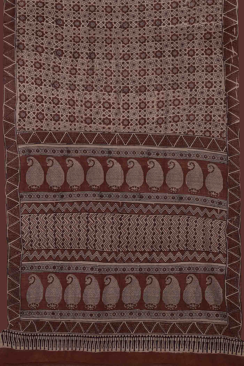 Beige Bhagalpuri Tussar Silk Saree