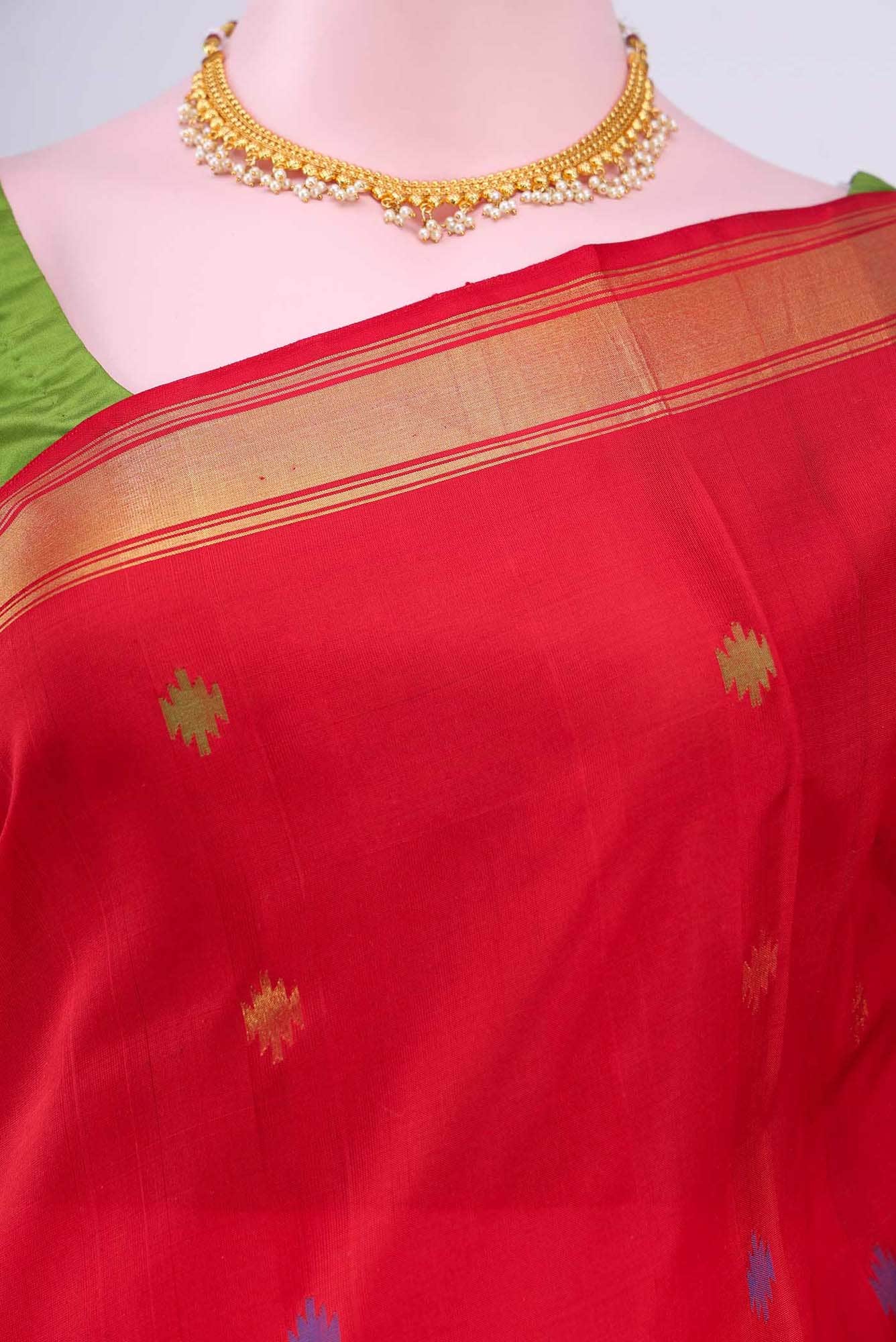 Pure Silk Pure Zari Mehandi Green Venkatagiri Saree