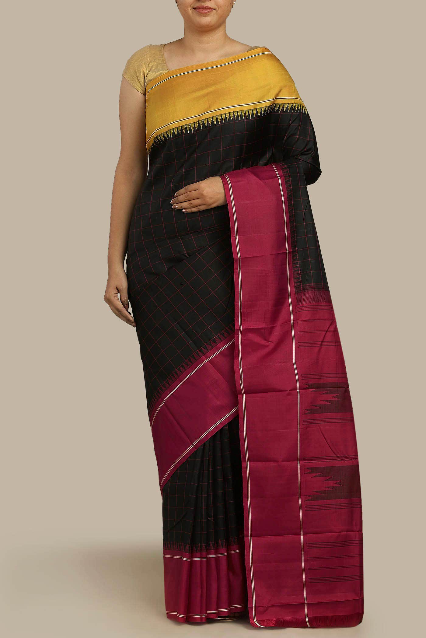 Black Kanchipuram Silk Saree