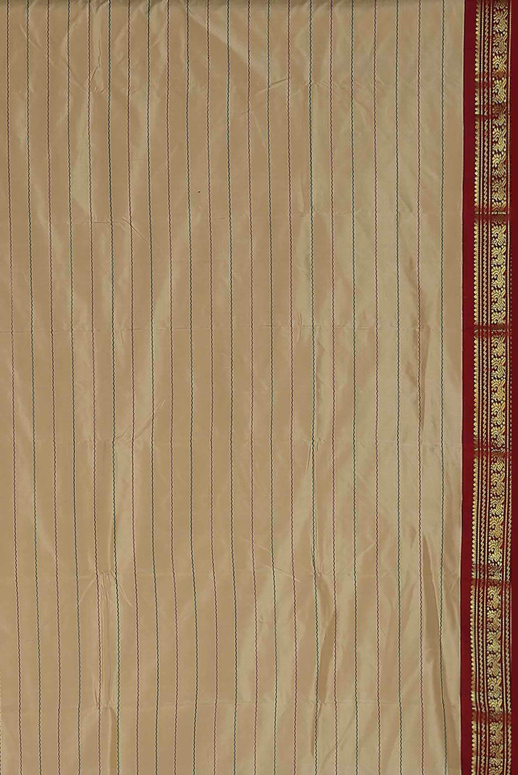 Beige Kanchipuram Silk Saree