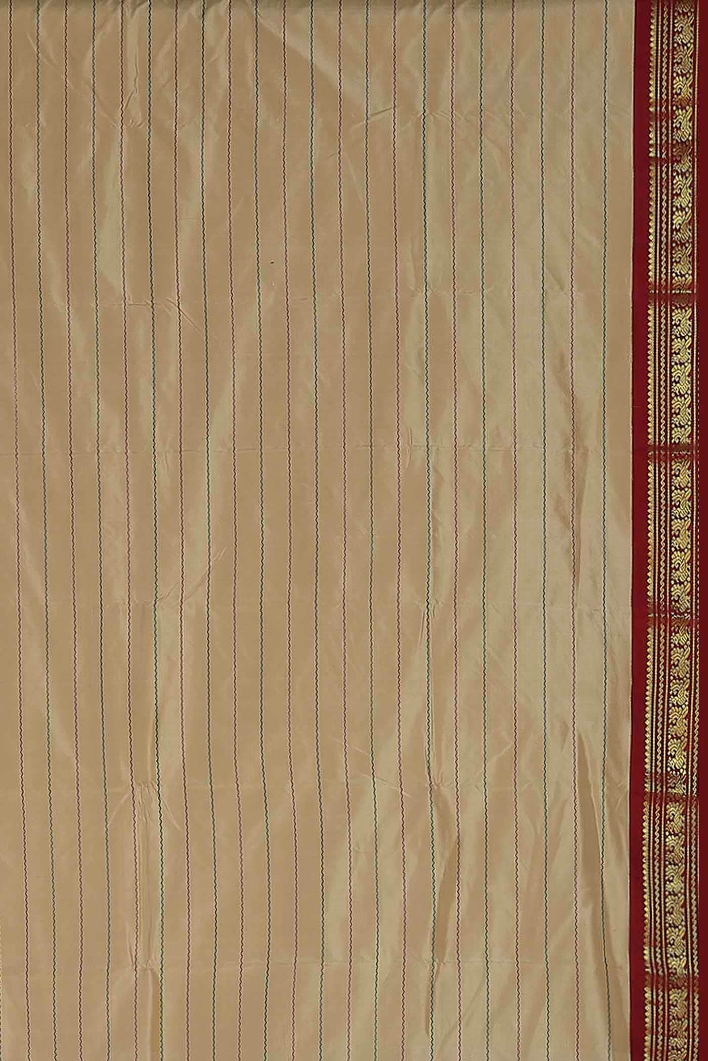 Beige Kanchipuram Silk Saree