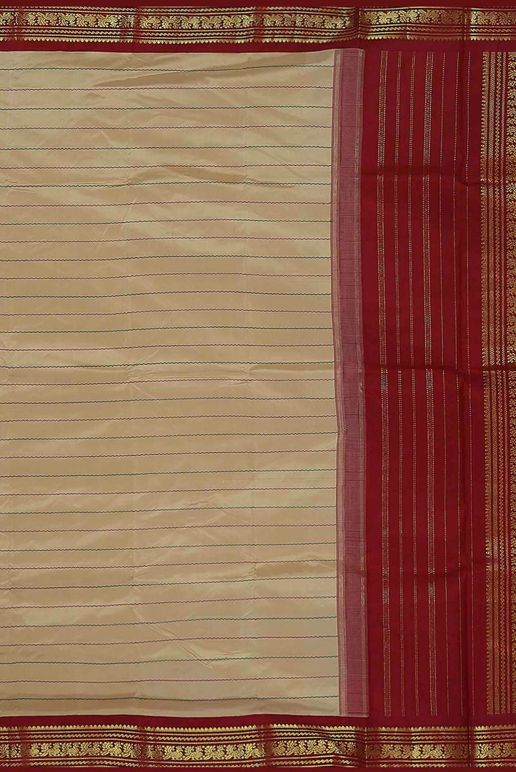 Beige Kanchipuram Silk Saree