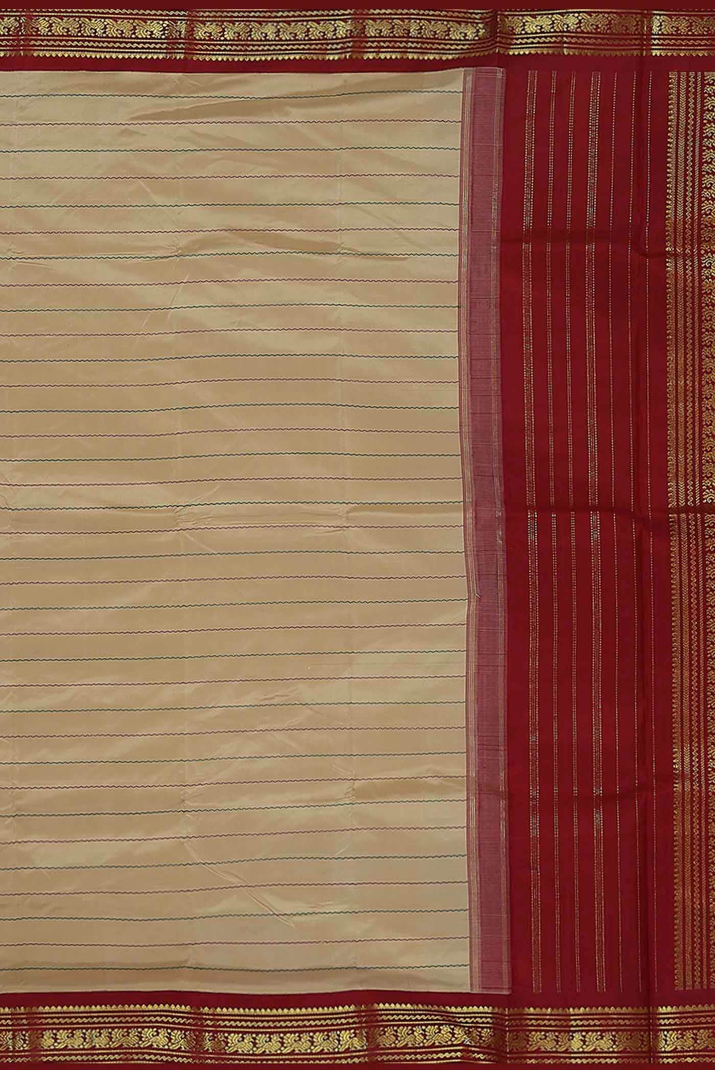 Beige Kanchipuram Silk Saree