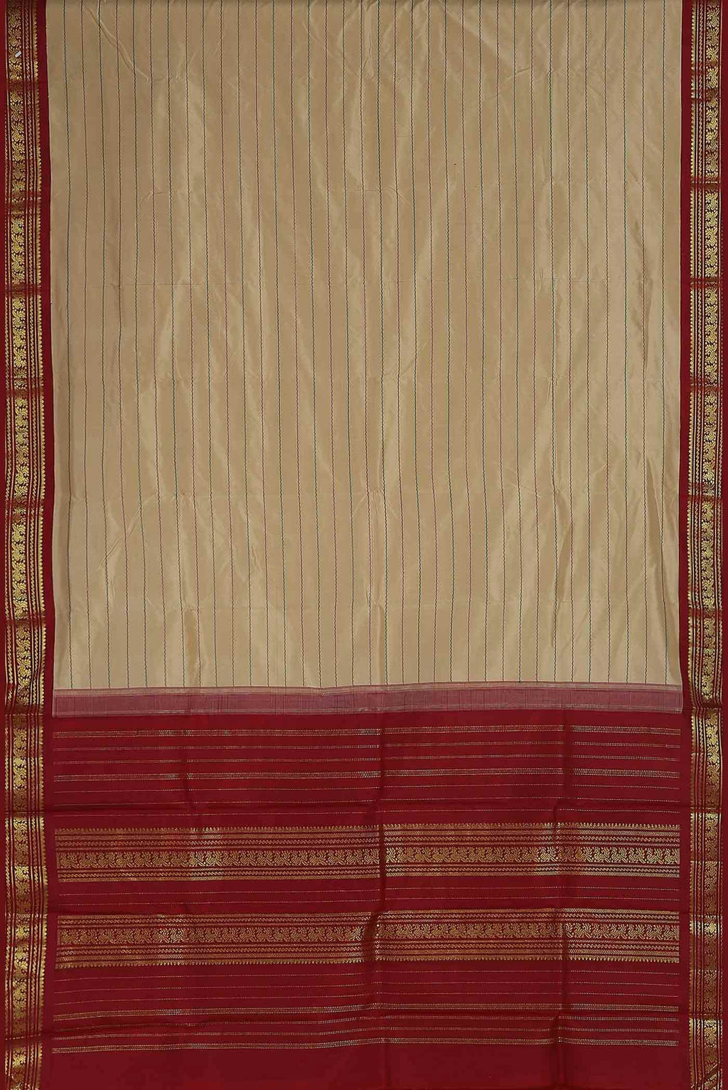 Beige Kanchipuram Silk Saree