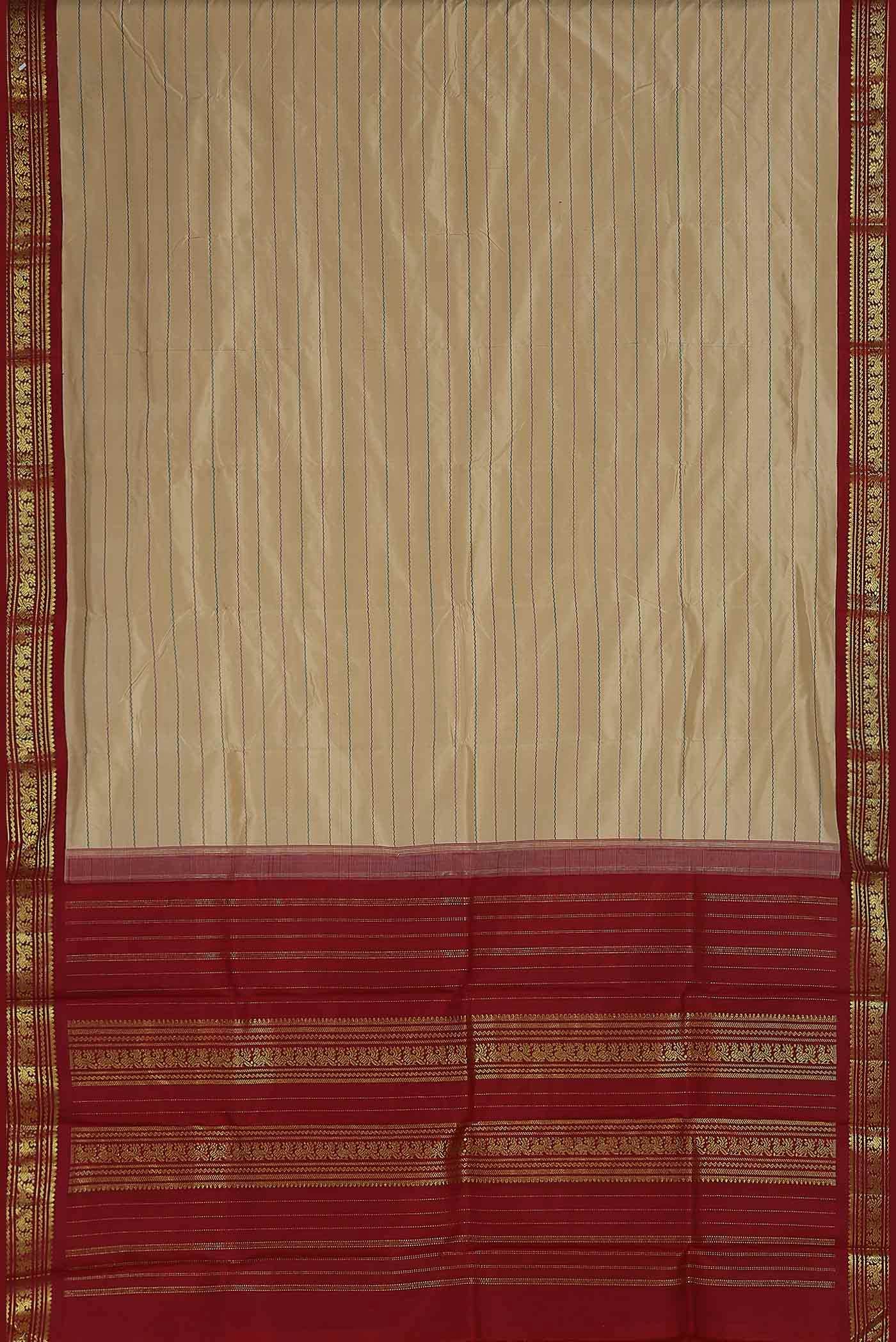 Beige Kanchipuram Silk Saree