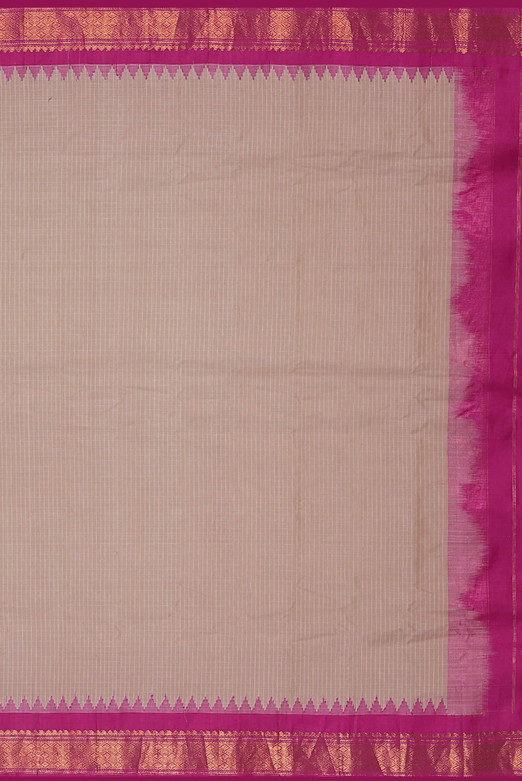 Beige Gadwal Silk Cotton Saree