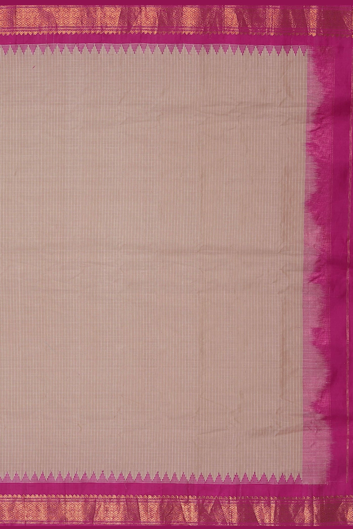 Beige Gadwal Silk Cotton Saree
