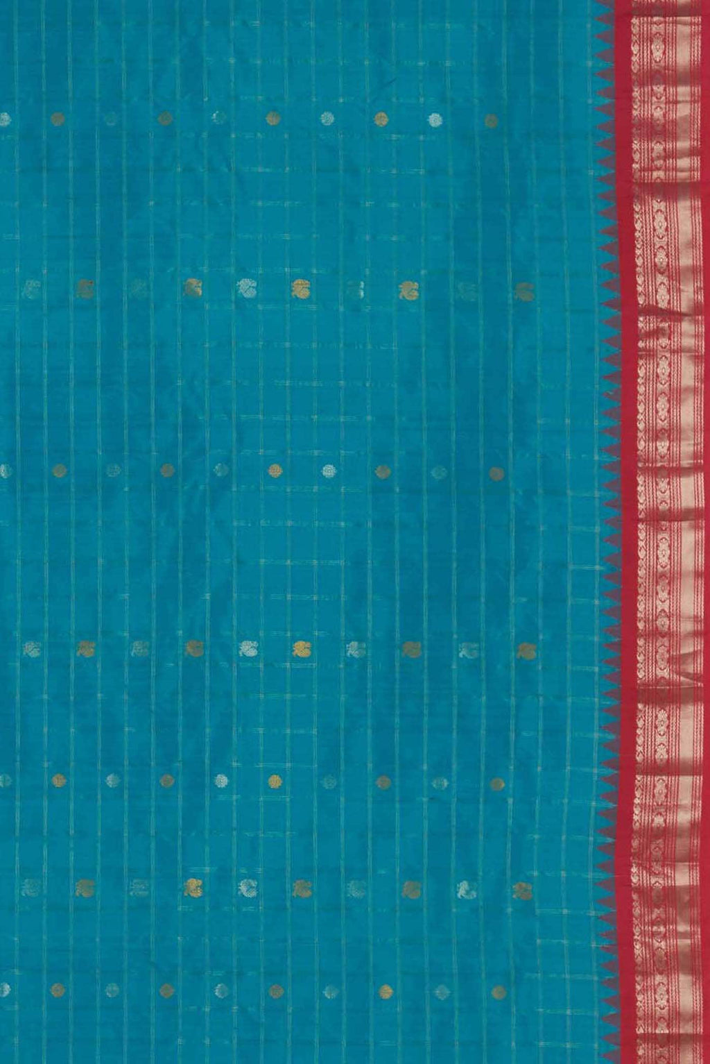 Blue Gadwal Silk Saree