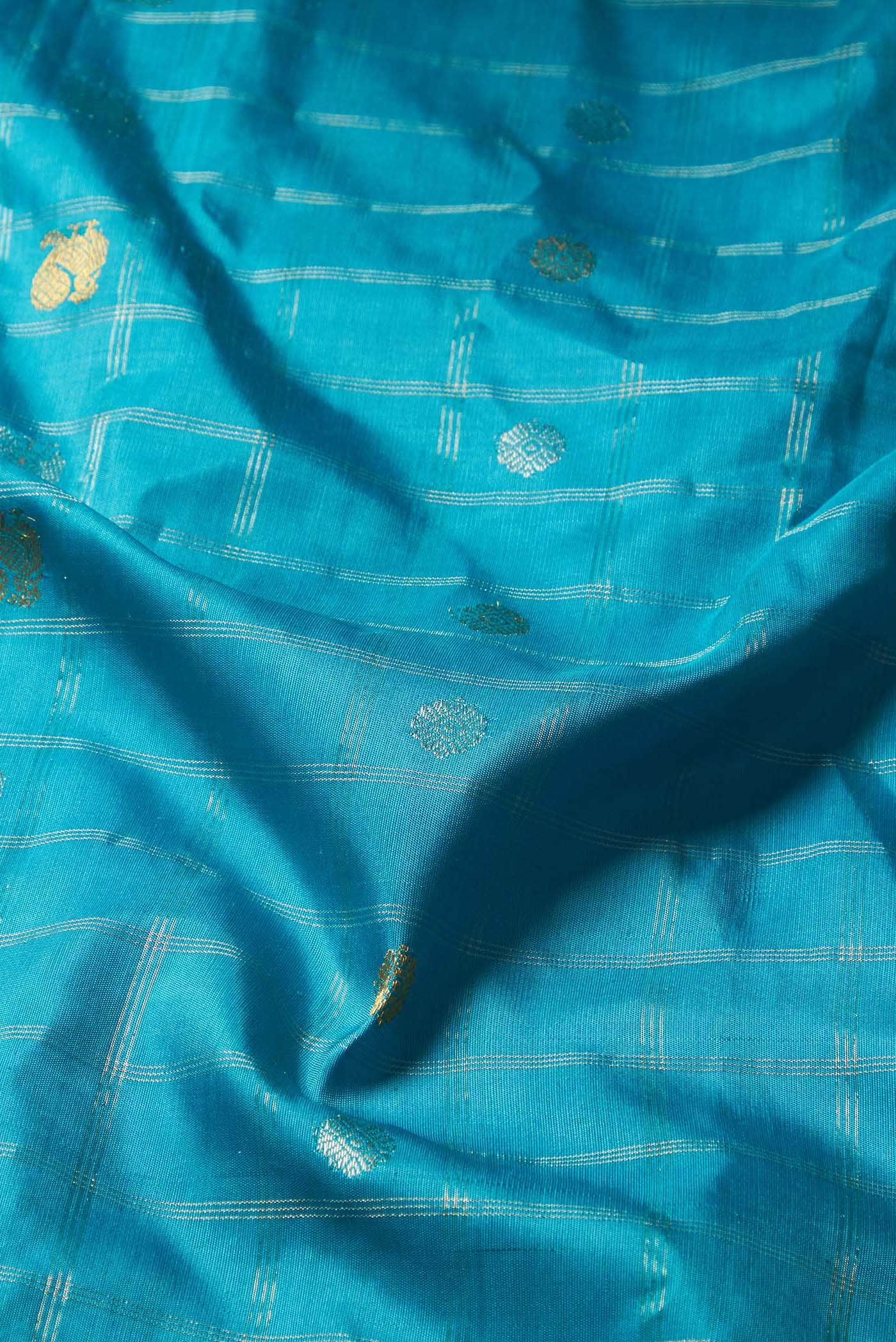Blue Gadwal Silk Saree