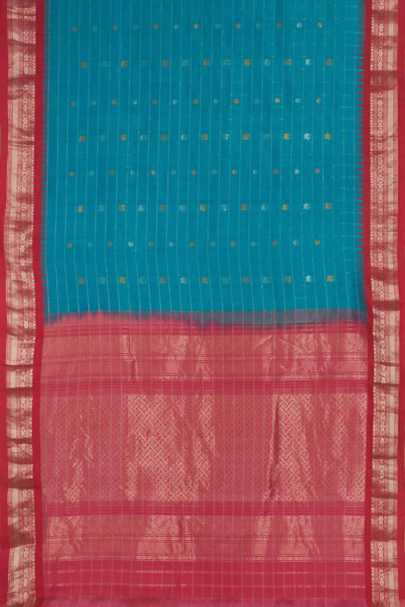 Blue Gadwal Silk Saree