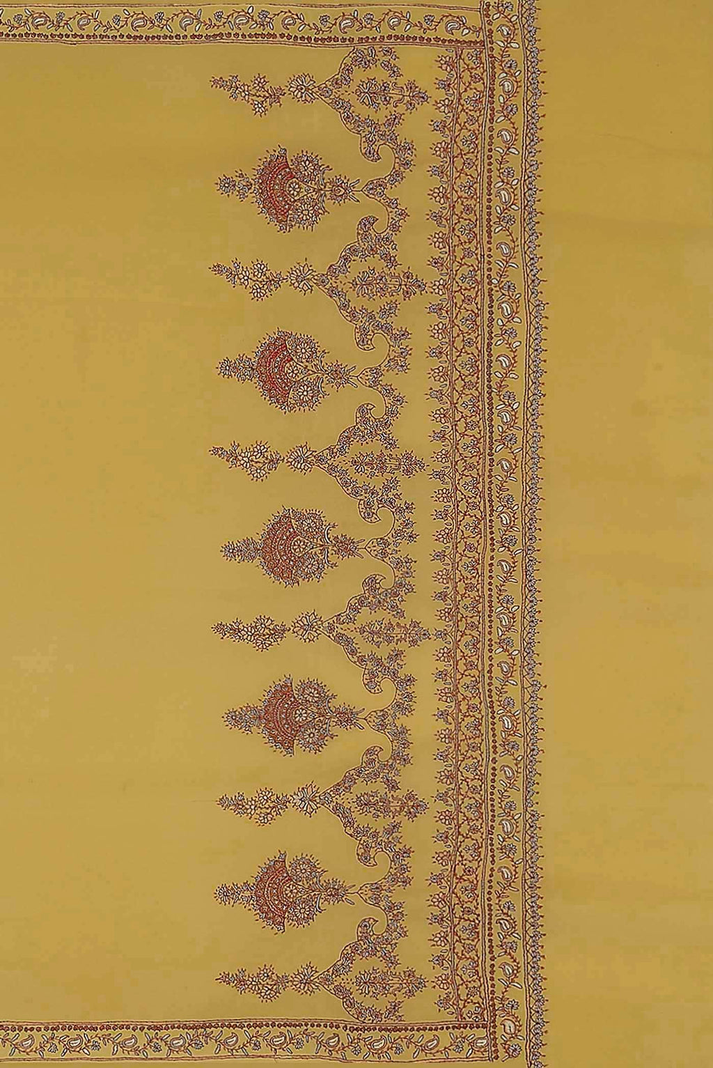 Yellow Crepe Saree