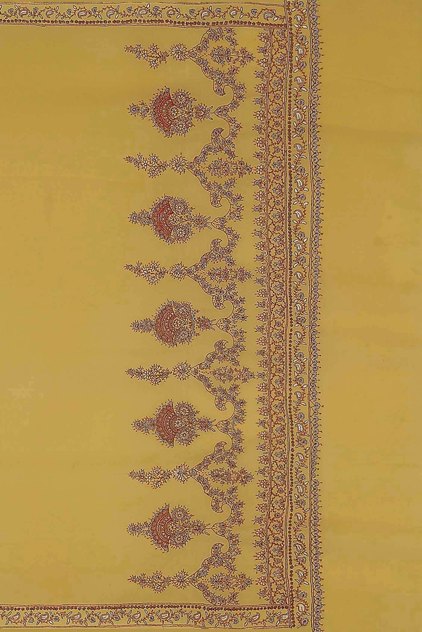 Yellow Crepe Saree