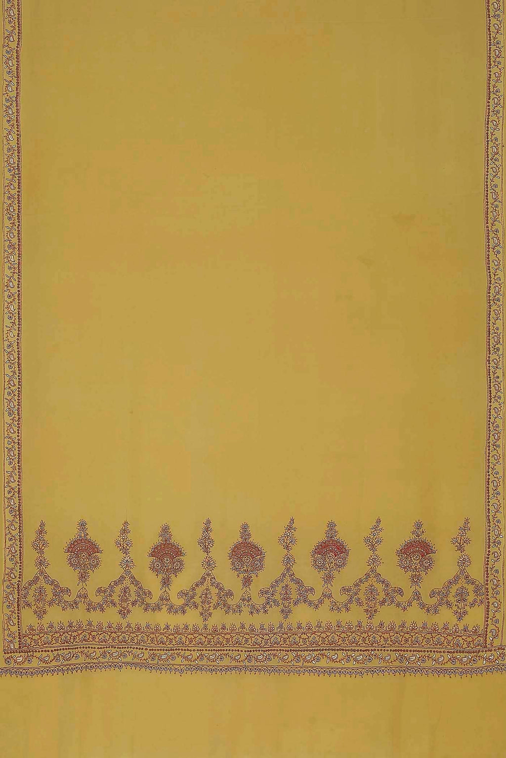 Yellow Crepe Saree