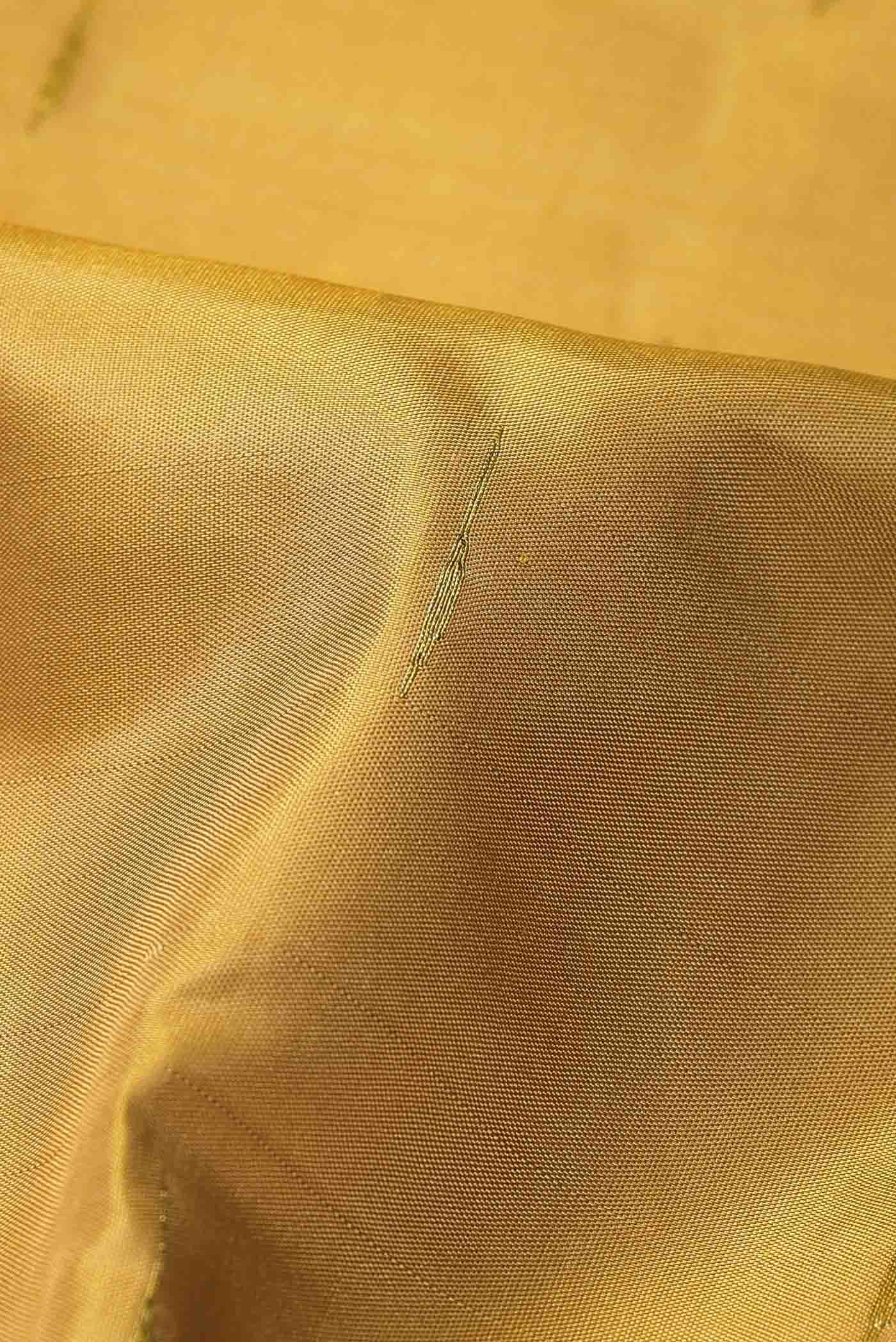 Pure Silk Pure Zari Yellow Kanchipuram Saree