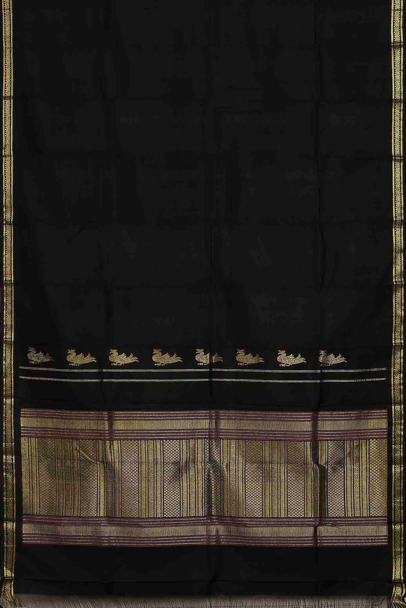 Black Kanchipuram Silk Saree