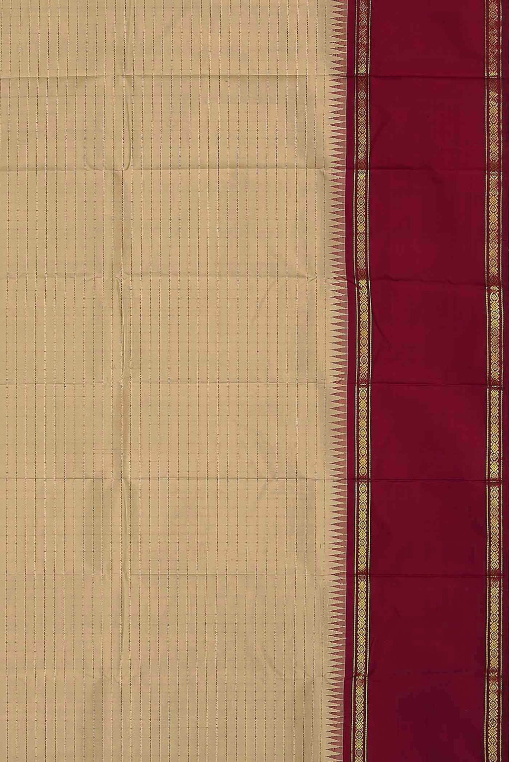 Beige Kanchipuram Silk Saree