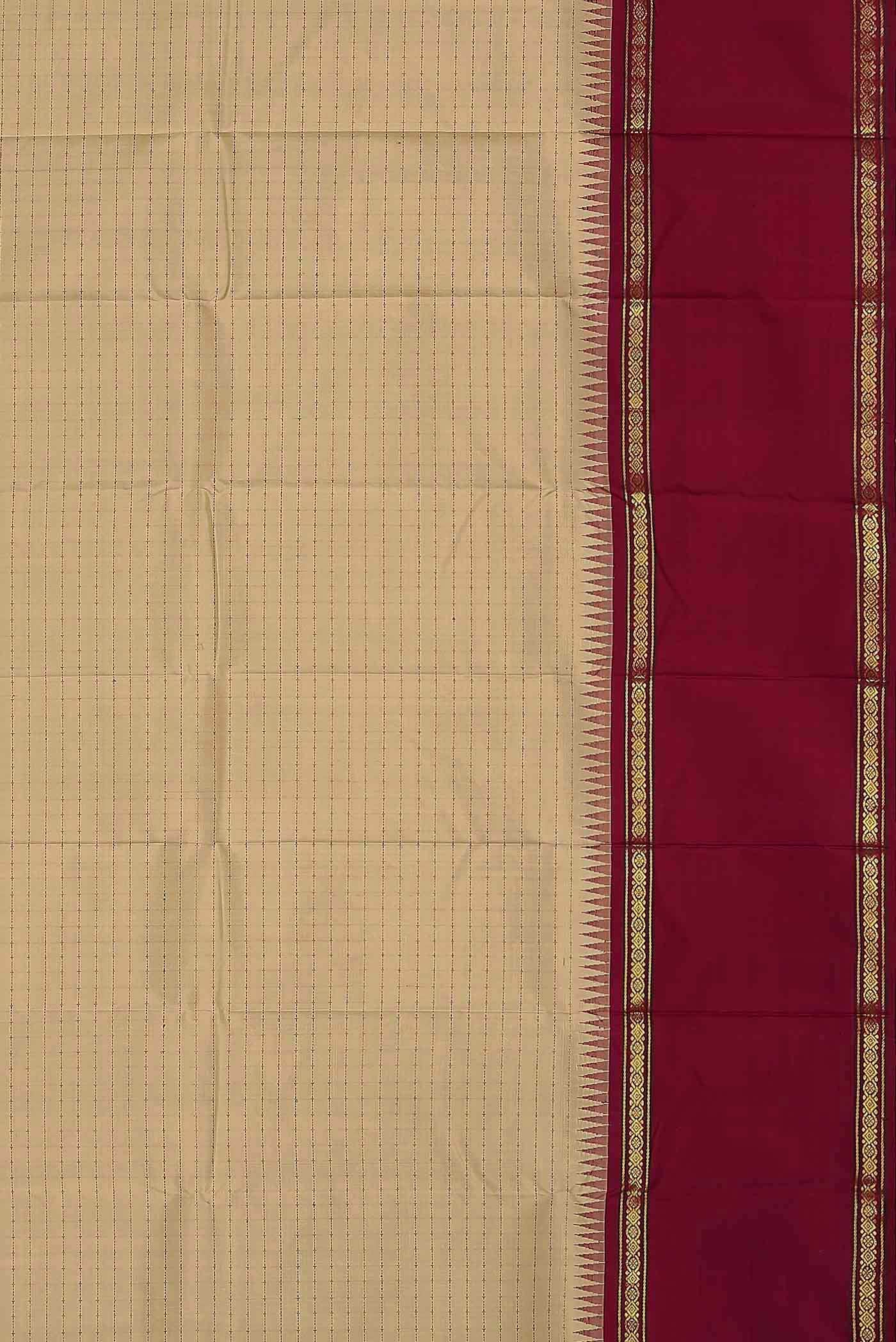 Beige Kanchipuram Silk Saree