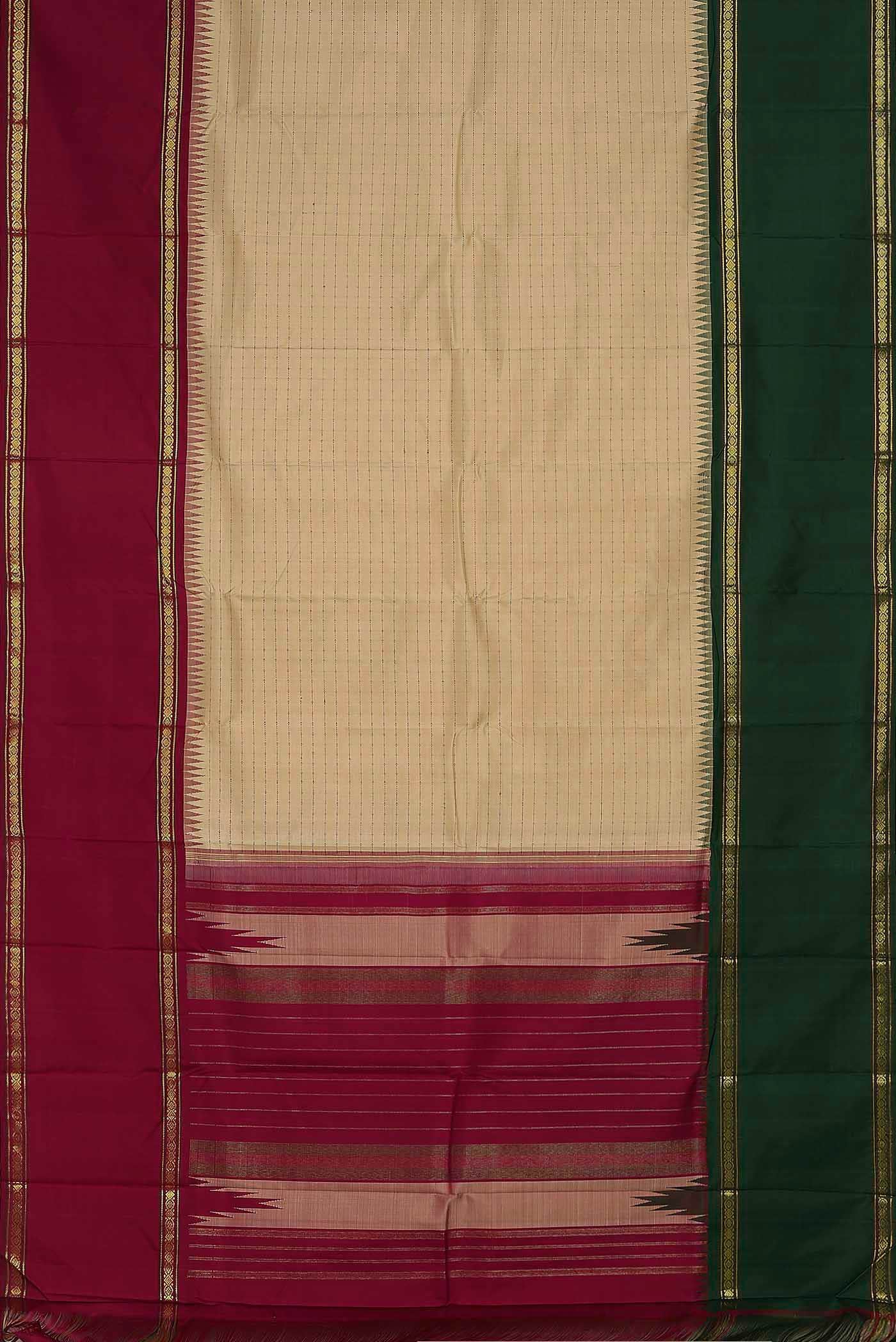 Beige Kanchipuram Silk Saree