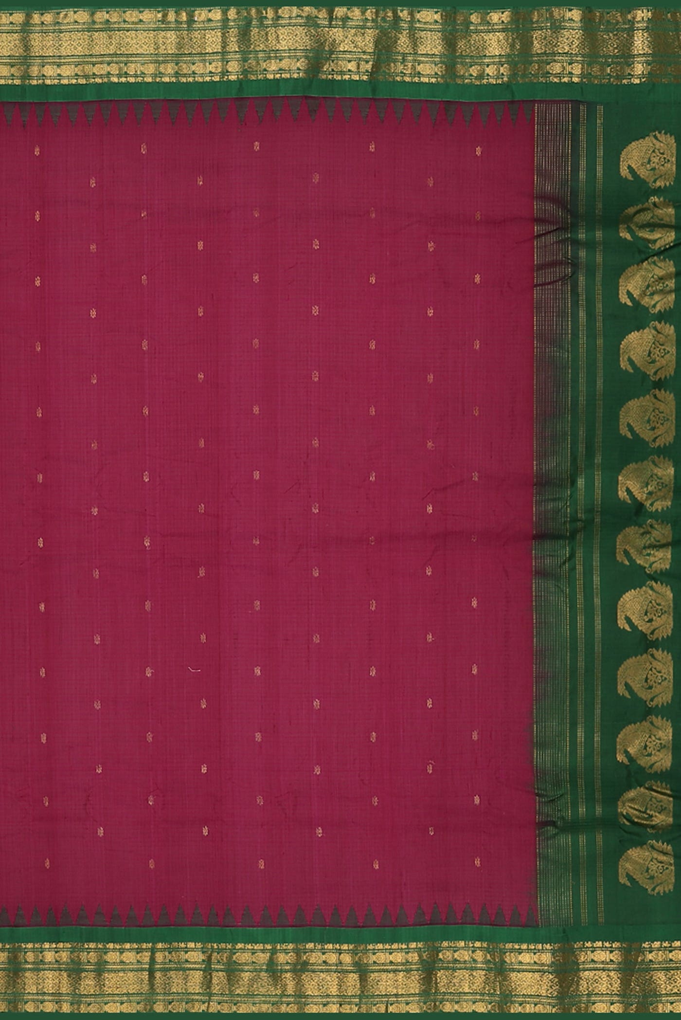 Pink Gadwal Silk Cotton Saree